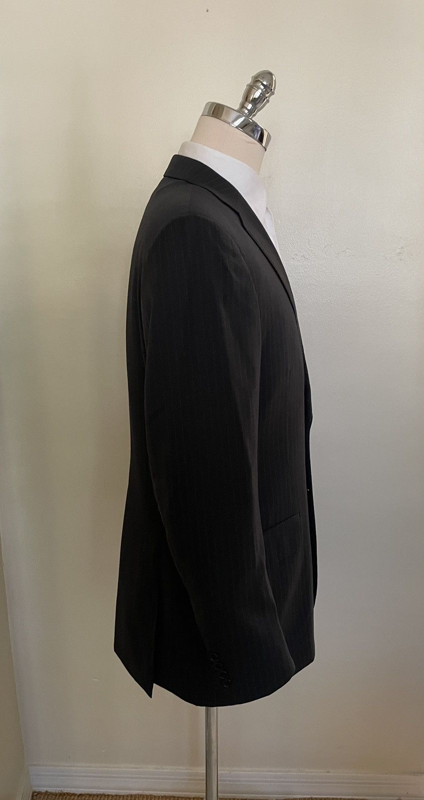 Canali Striped Wool Suit Size 42L - 4 Thumbnail