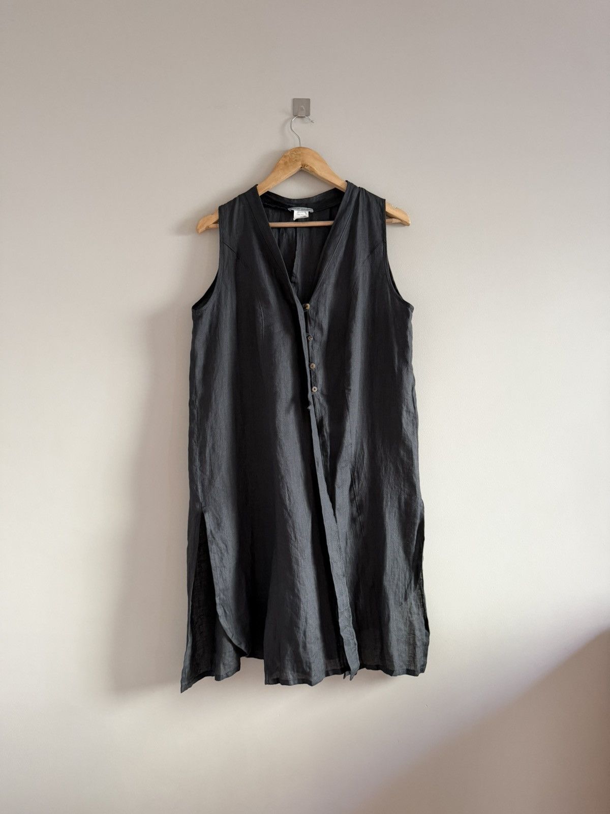 Sarah Pacini Sarah Pacini Linen Asymmetric Sleeveless Vest Made in Italy Size M / US 6-8 / IT 42-44 - 2 Thumbnail