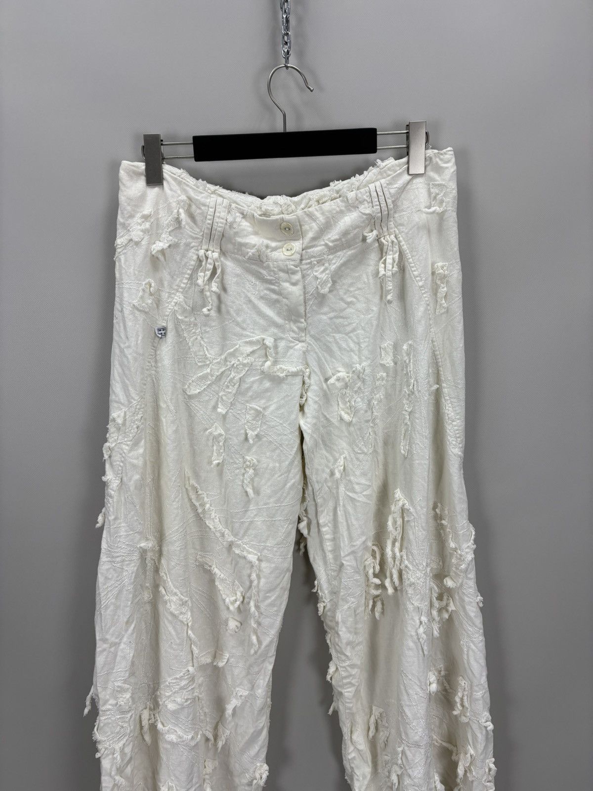 Other Womens linen pants Y2k style ART Size XL/XXL Color White Size 28" / US 6 / IT 42 - 2 Thumbnail