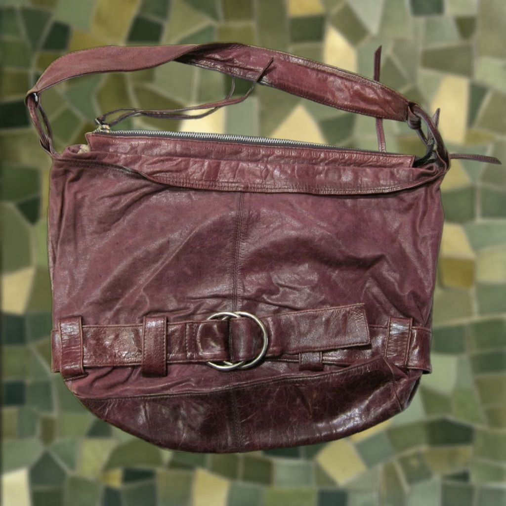 Vintage Latico Purple Mauve Silver 100% Leather Hobo Crossbody Shoulder Bag Purse Size ONE SIZE - 1 Thumbnail