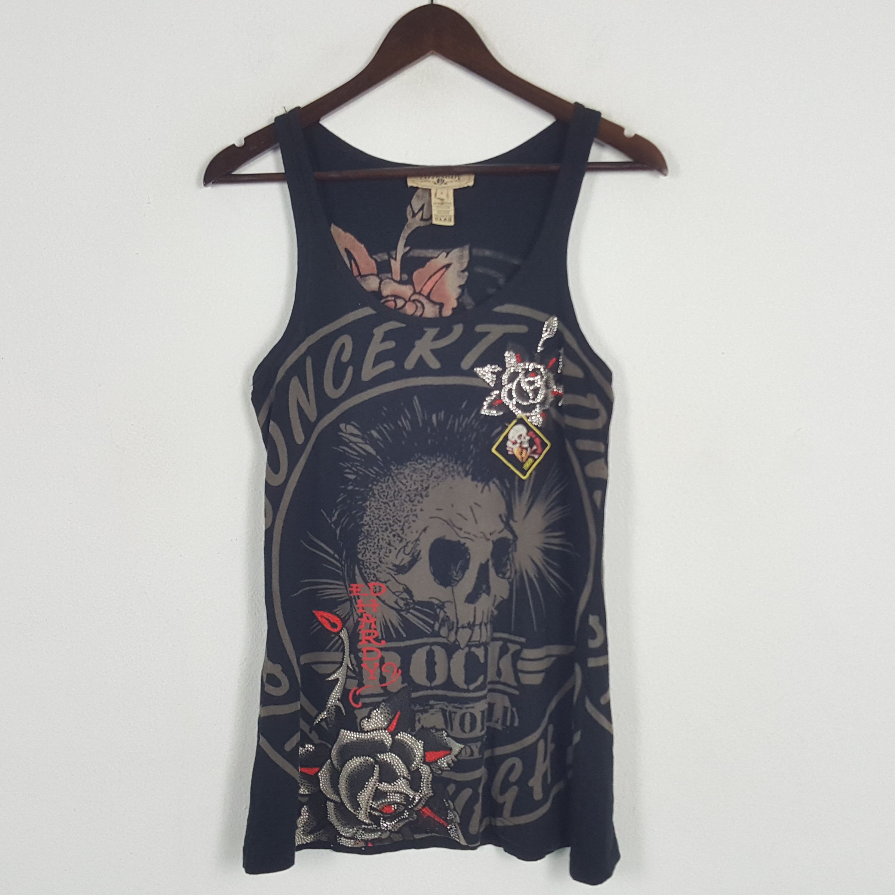Christian Audigier × Ed Hardy × Vintage Vintage Ed Hardy by Christian Audigier Fullpinted Tank Shirt Size US S / EU 44-46 / 1 - 1 Thumbnail