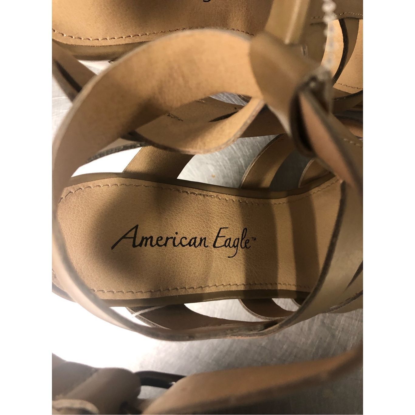American Eagle Outfitters American Eagle Women’s Tan Open Toe Strappy Heels with Buckle Size 8.5 NWT Size US 8.5 / IT 38.5 - 5 Thumbnail