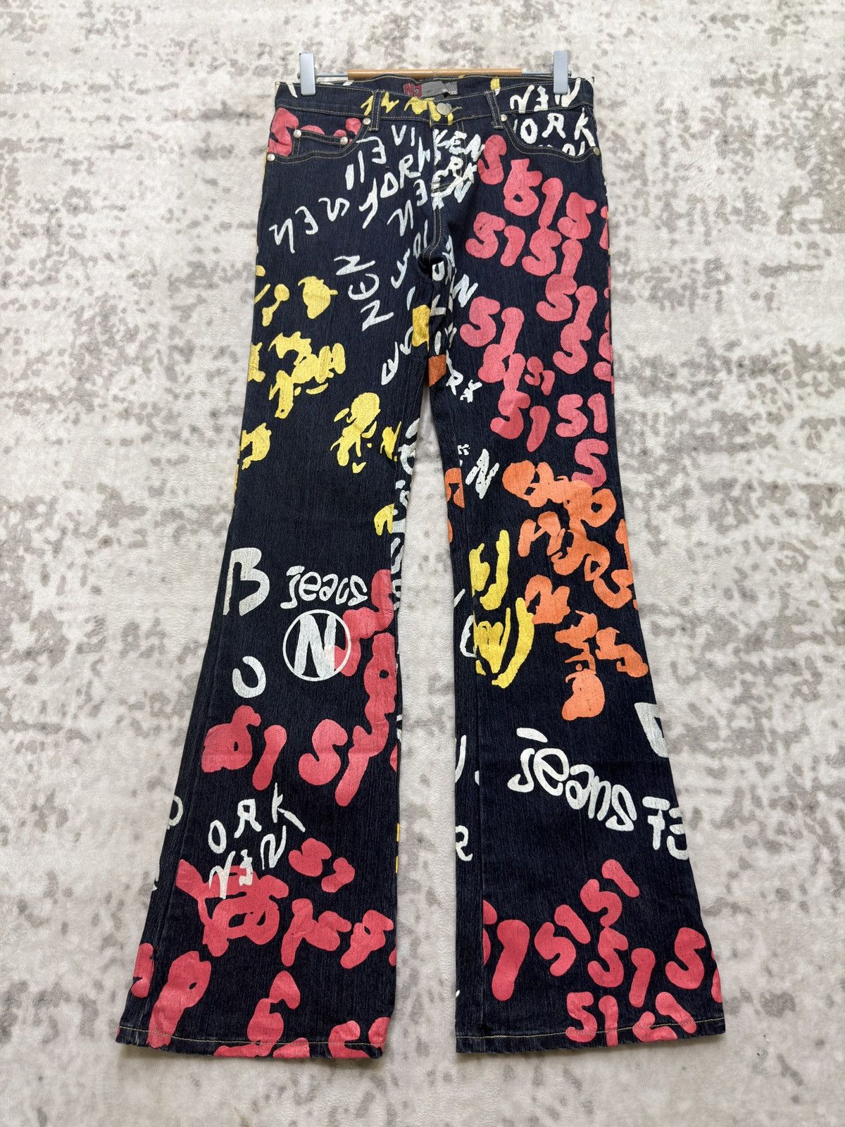 Hysteric Glamour Nesso Graffiti Print Flare Jeans Y2K Streetwear Bootcut Size US 28 / EU 44 - 1 Thumbnail