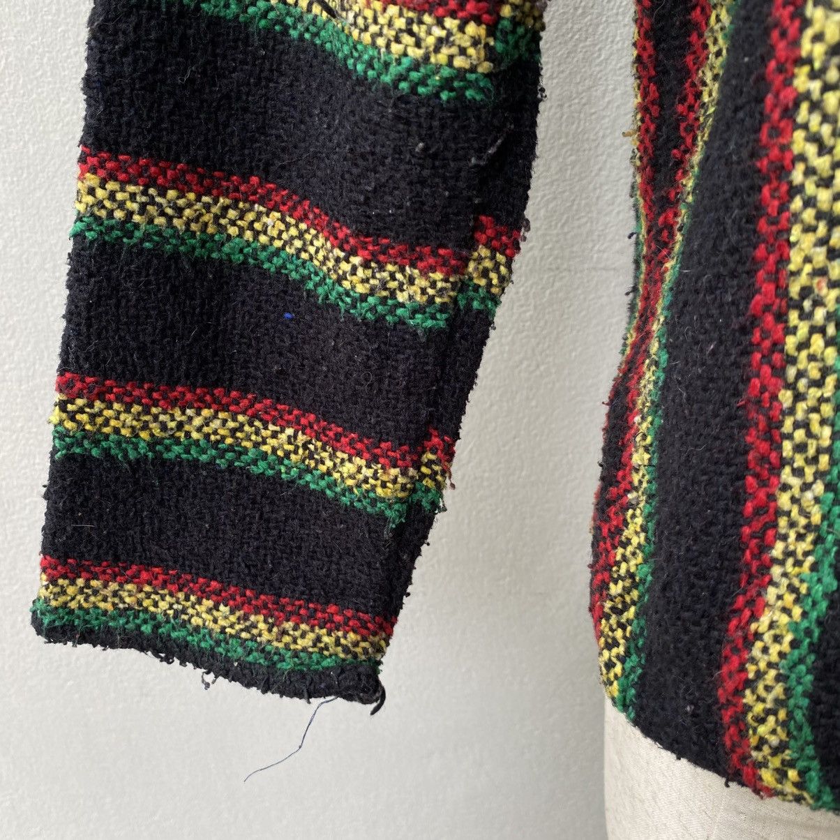 Vintage Black Rasta Striped Baja Hoodie with Drawstring Size US M / EU 48-50 / 2 - 12 Thumbnail