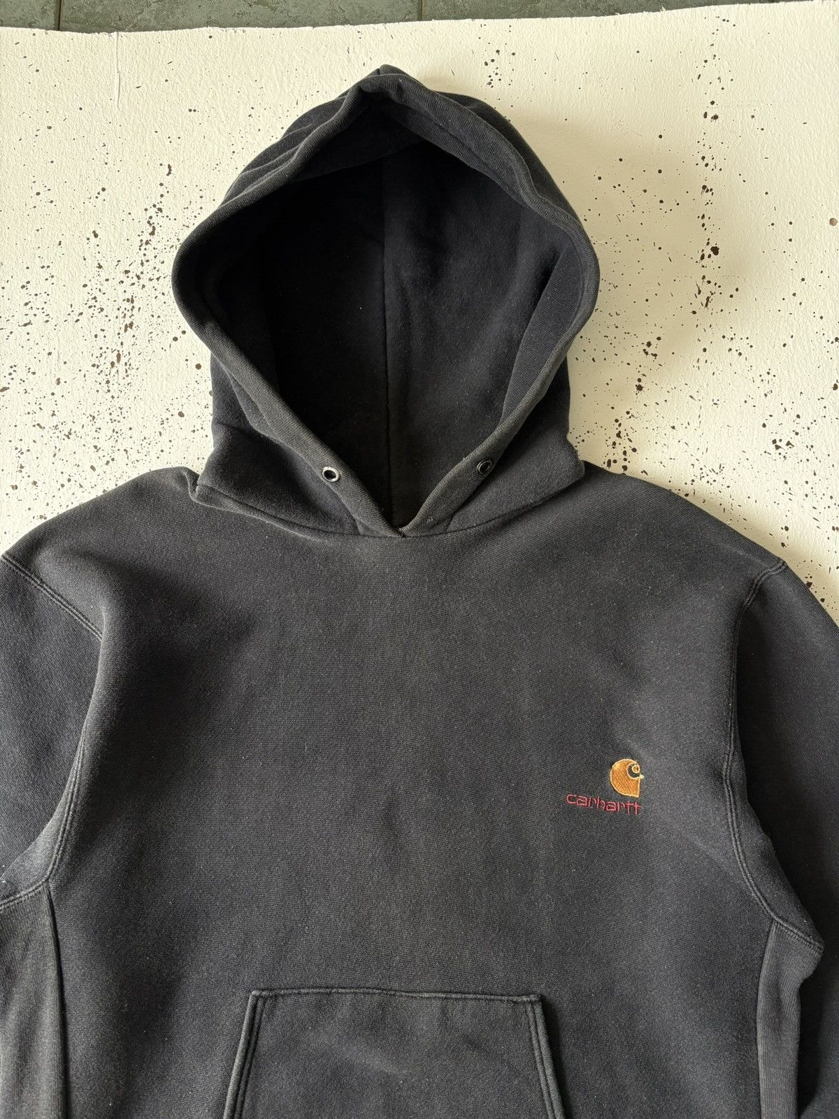 Carhartt Vintage Sunfaded Carhartt Embroidered Hoodies Sweatshirt Size US L / EU 52-54 / 3 - 3 Thumbnail
