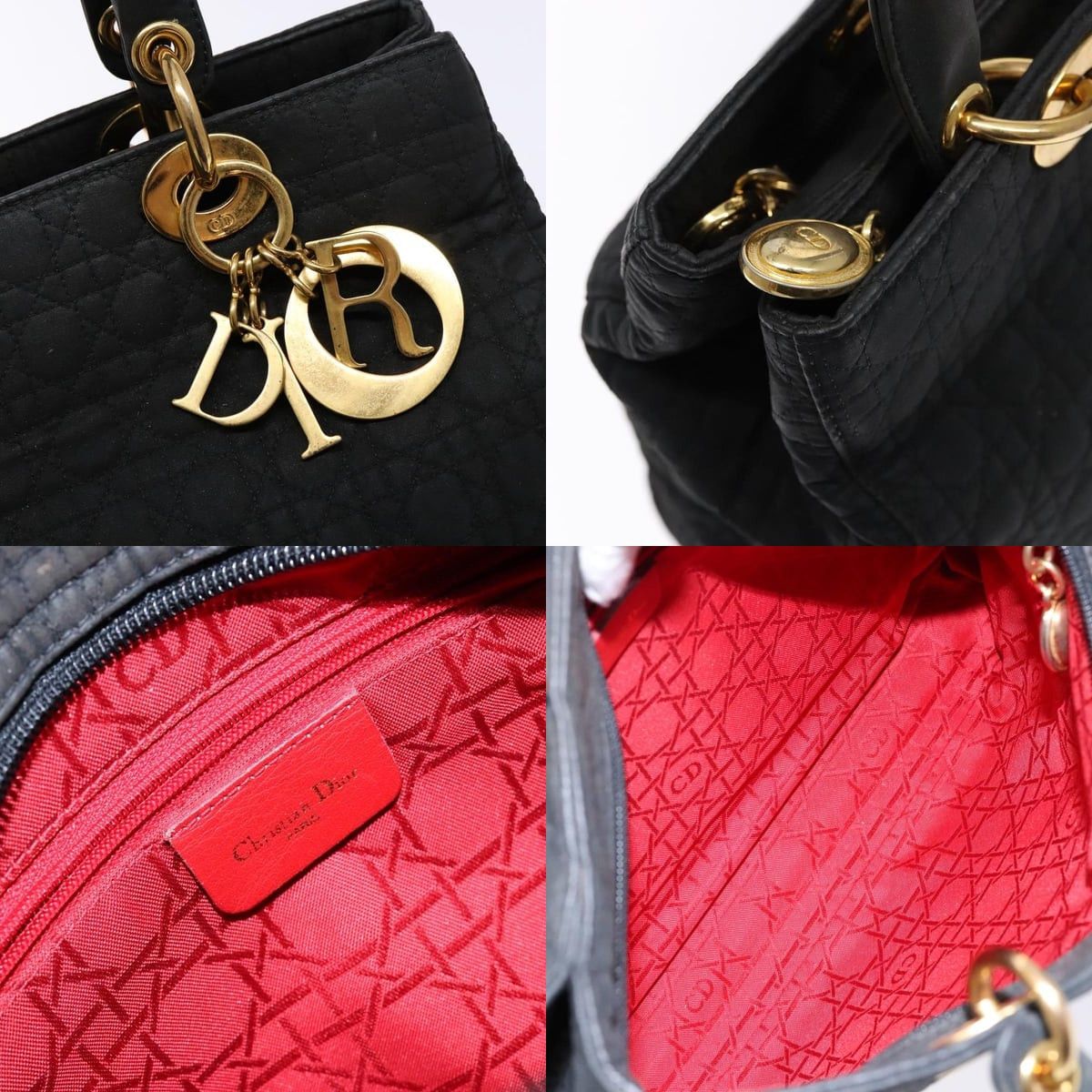 Dior DIOR Canage Hand Bag Nylon Black Gold Size ONE SIZE - 11 Thumbnail