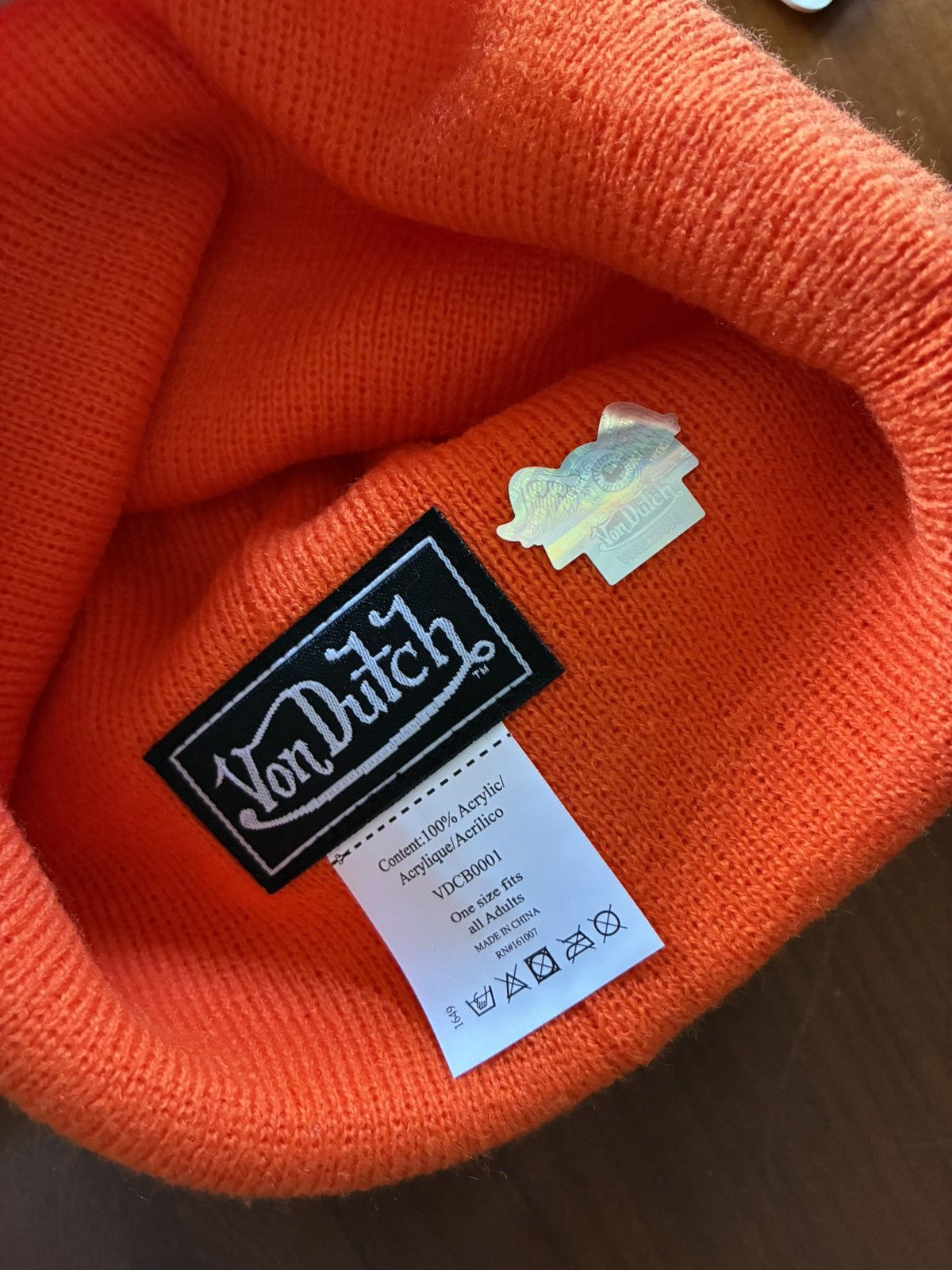 Von Dutch Von Dutch Orange beanie Size ONE SIZE - 3 Thumbnail