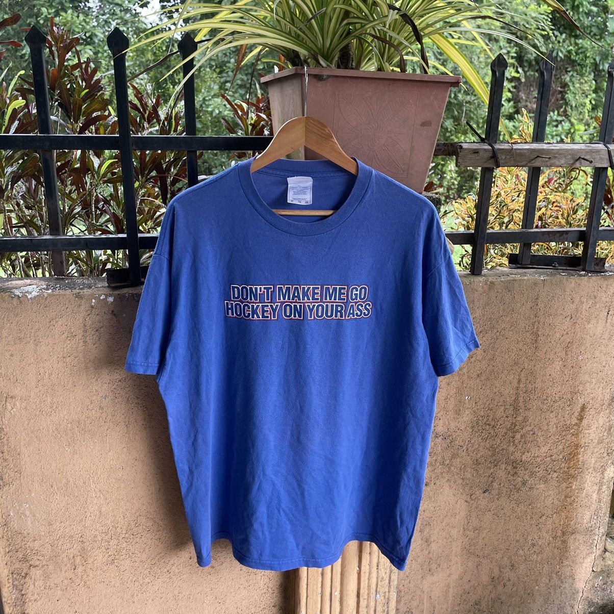 Vintage 🔥Vintage Y2K Dont Make Me Go Hockey On Your Ass Promo Tee Size US XL / EU 56 / 4 - 1 Thumbnail