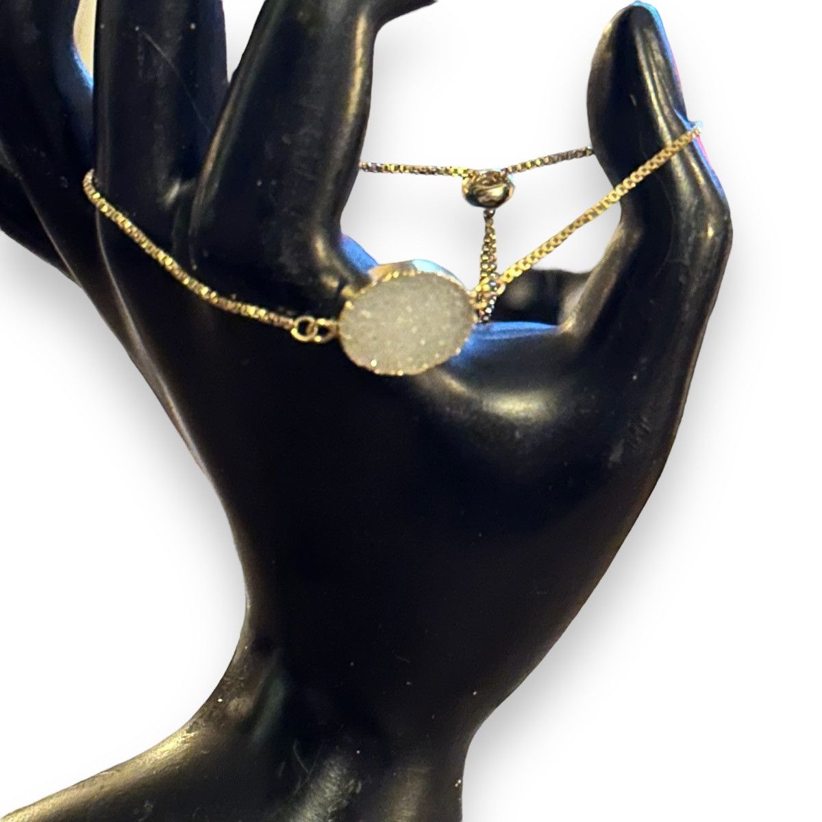 Other Gold tone druzy quartz slider bracelet Size ONE SIZE - 2 Thumbnail