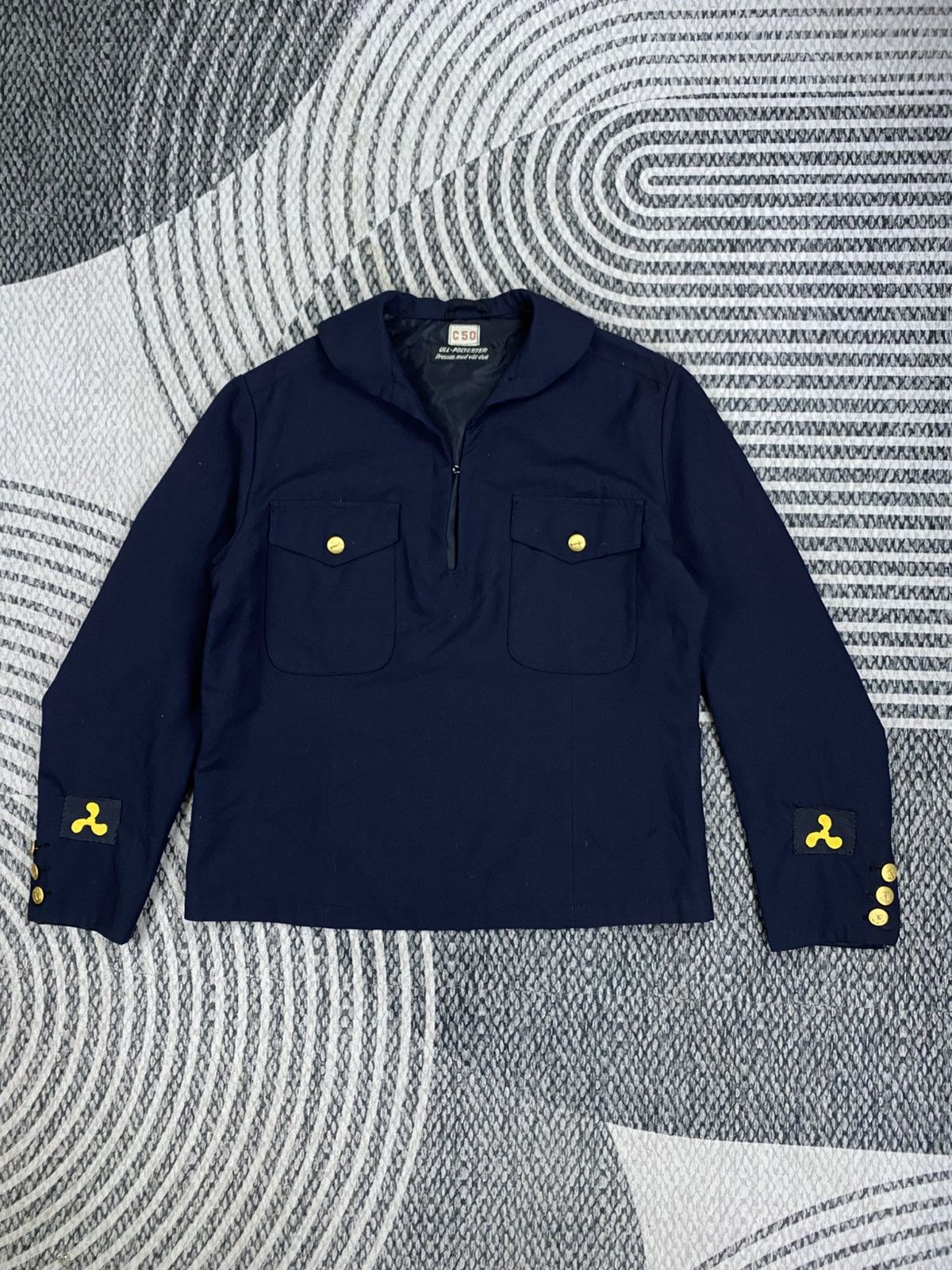 Vintage Vintage Swedish Navy Sailor Gold Anchor Button Shirt Size US M / EU 48-50 / 2 - 1 Thumbnail