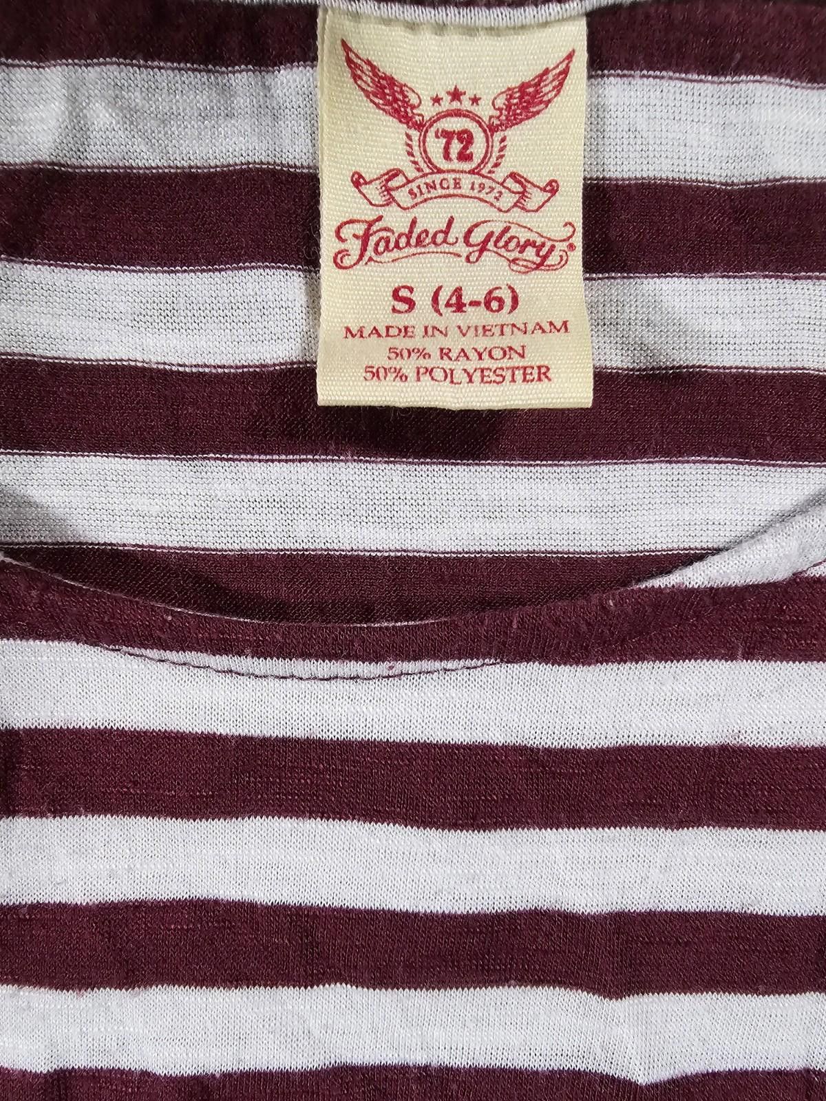 Faded Glory Faded Glory S4-6 Purple Eggplant White Striped Sleeveless Size S / US 4 / IT 40 - 2 Thumbnail