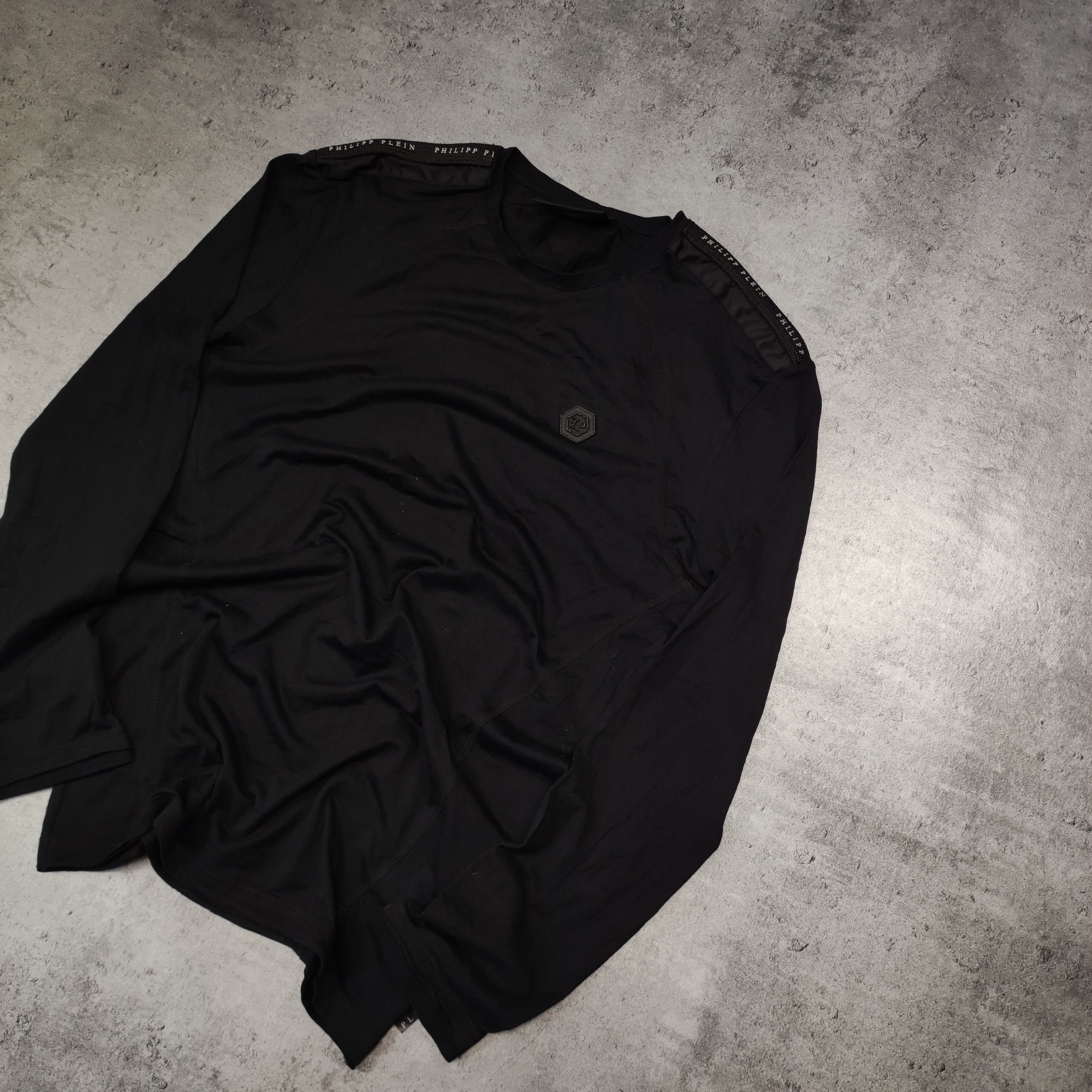 Philipp Plein RARE Philipp Plein Black Shoulder Logo Luxury Longsleeve Size US XL / EU 56 / 4 - 2 Thumbnail