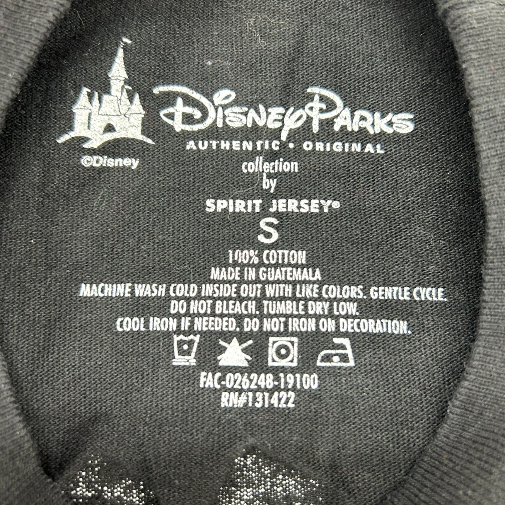Disney Disney Spirit Jersey Mens Small Black Long Sleeve Cotton Jersey Spellout Embroidered Logo-Disney Theme Spirit T-Shirt Crew Neck, Regular Fit, Black, S Size US S / EU 44-46 / 1 - 4 Thumbnail