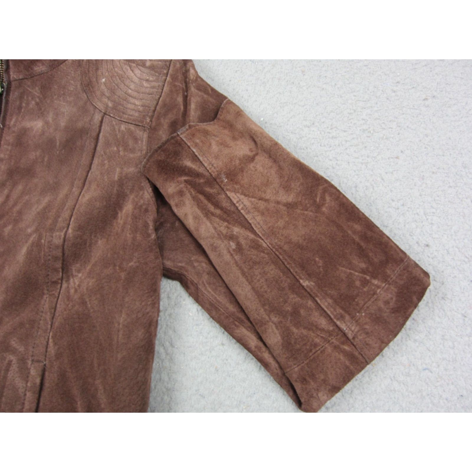 Vintage VINTAGE Ruff Hewn Leather Jacket Womens M Brown Suede Full Zip Size M / US 6-8 / IT 42-44 - 3 Thumbnail