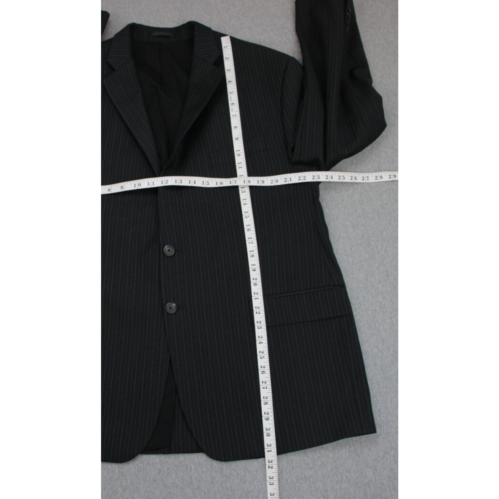 Lauren Ralph Lauren Lauren Ralph Lauren Blazer Mens 48R Gray Striped Wool Size 48R - 8 Thumbnail
