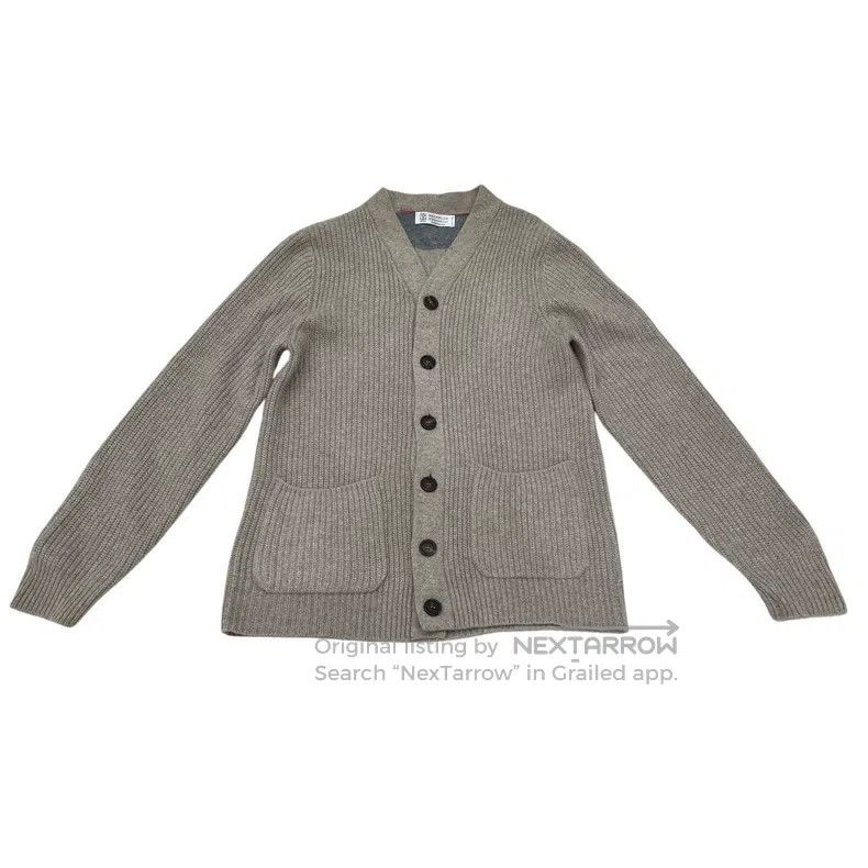 Brunello Cucinelli Brunello Cucinelli Khaki cashmere cardigan Size XS / US 0-2 / IT 36-38 - 1 Thumbnail