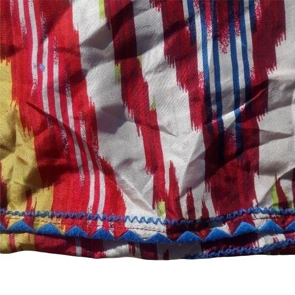 Bcbgmaxazria BCBGMaxAzria Silk Tunic Top Sz S Multicolor Ikat Retro 70's Size S / US 4 / IT 40 - 10 Thumbnail