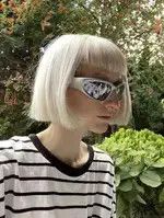 Japanese Brand Dystopian Sunglasses Retro Silver Cyber Punk Archive Cosplay Size ONE SIZE - 6 Thumbnail