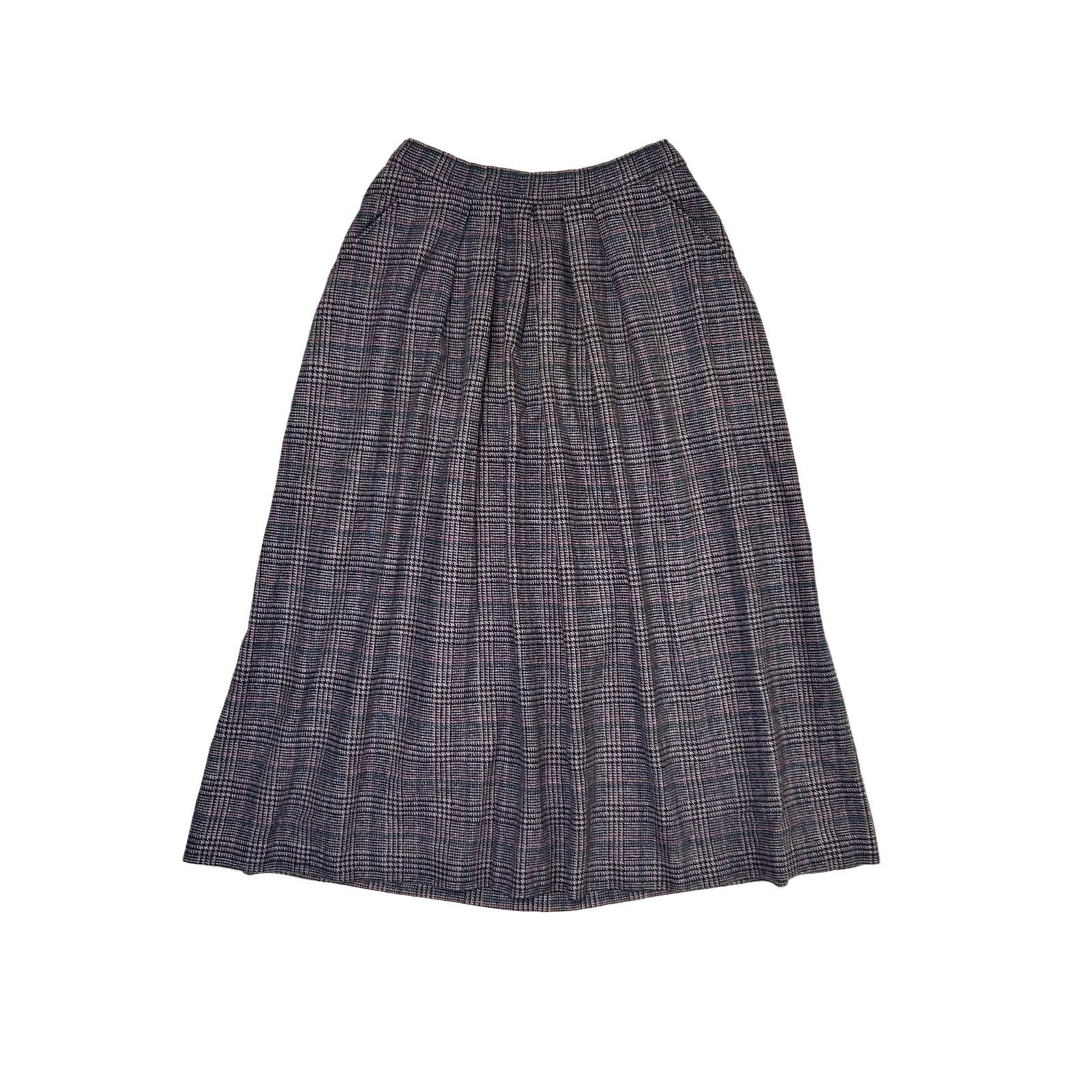 Handmade Vintage 80's Plaid hand-sewn Midi Skirt 25" Size 25" / US 0 / IT 36 - 1 Thumbnail