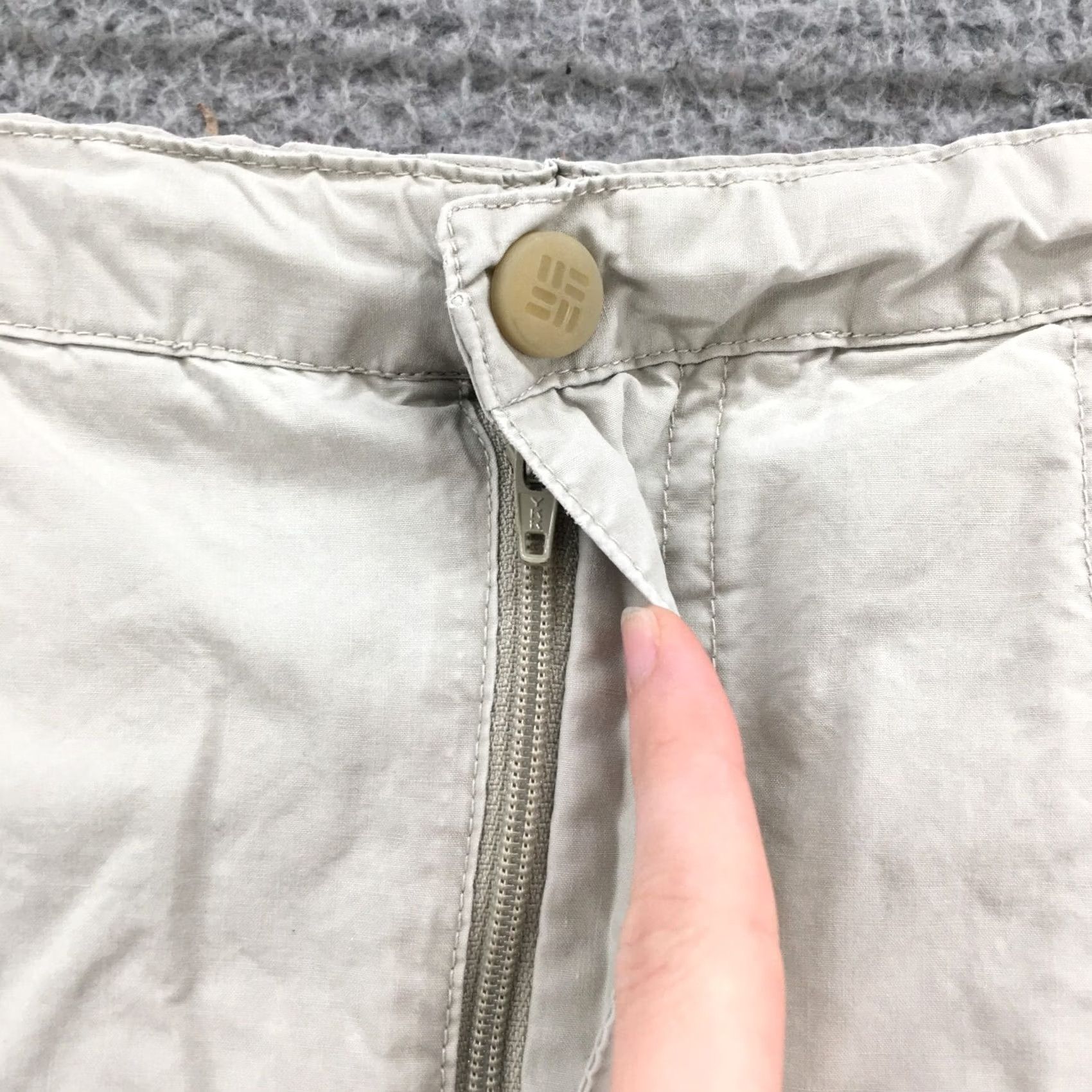 Vintage Columbia A-Line Short Skort Womens Large Beige Cotton Flat Front Zip Fly Casual Size 36" / US 14 / IT 50 - 3 Thumbnail