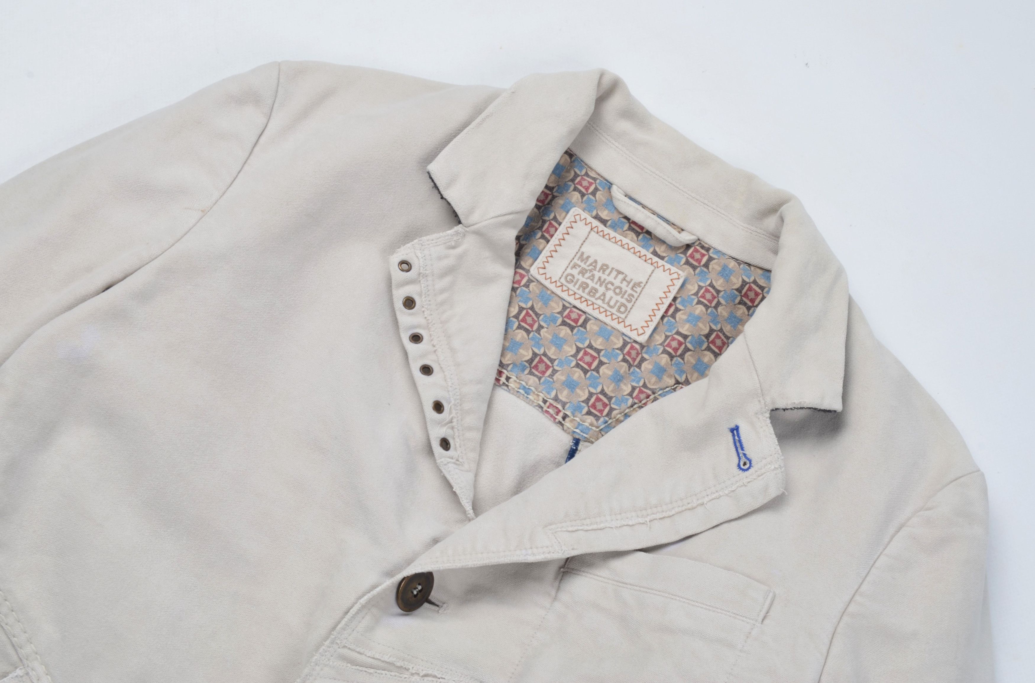 Marithe + Francois Girbaud Vintage Marithe Francois Girbaud Light Gray Blazer Jacket Size 50R - 2 Thumbnail