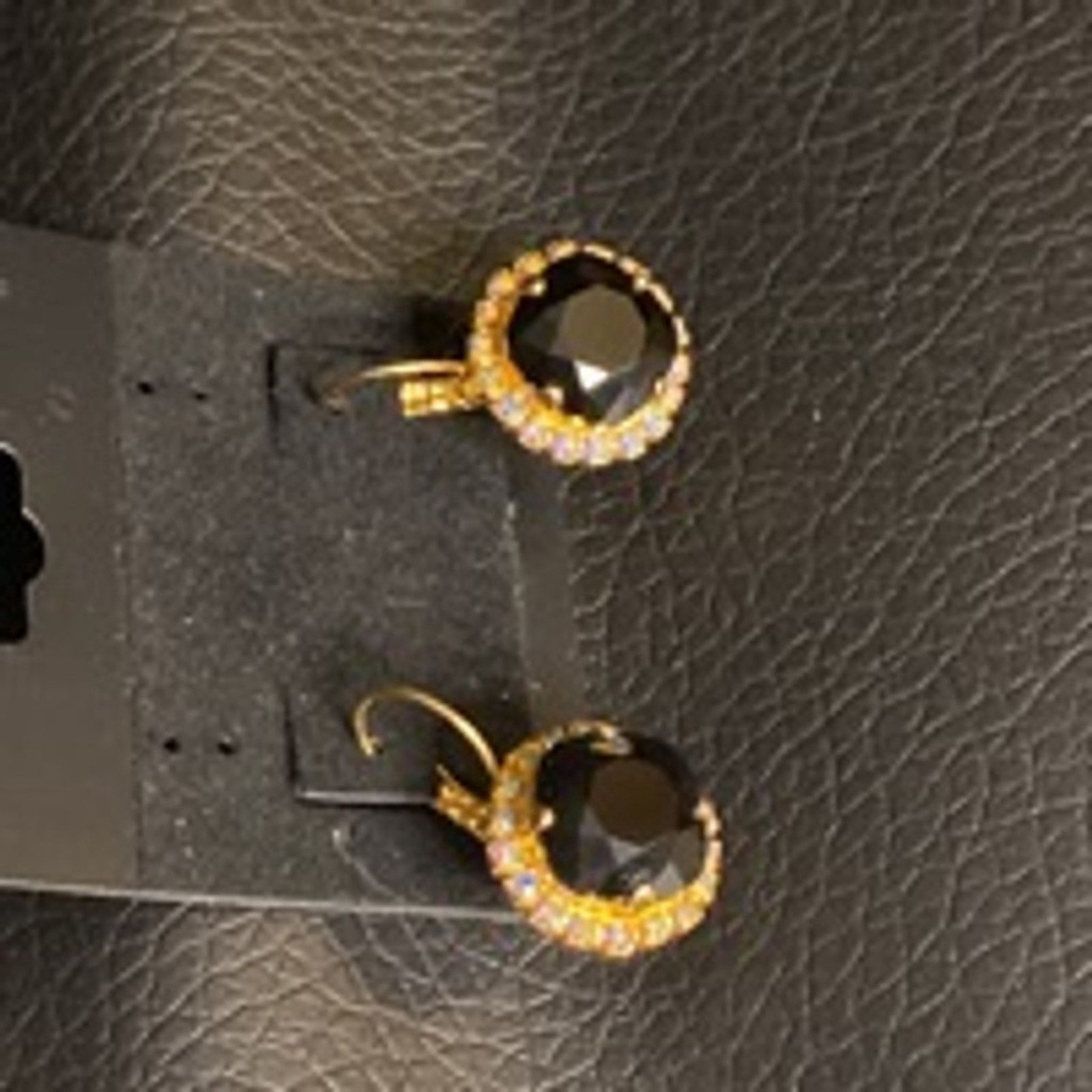 Vintage Vintage Glam Black Crystal Gold Drop Earrings Unbranded Size ONE SIZE - 6 Thumbnail