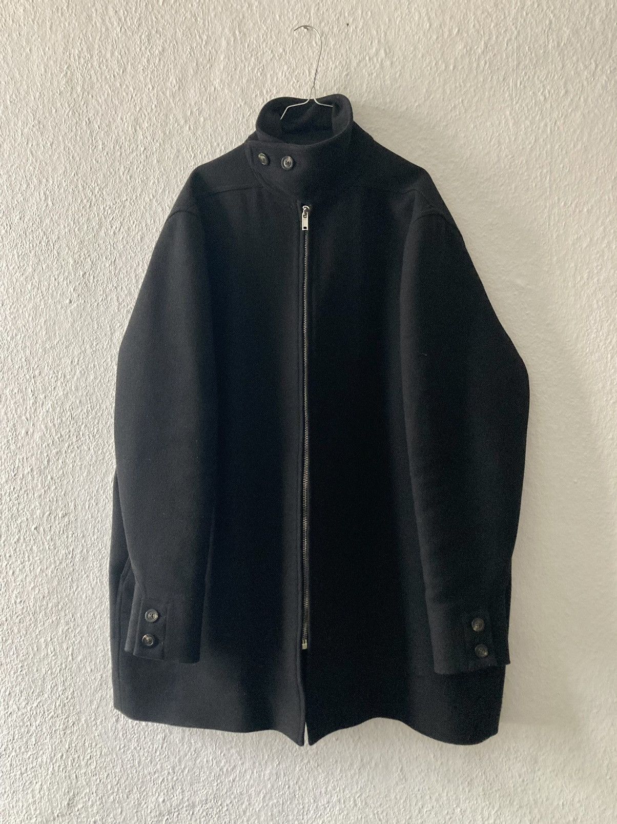 image of Rick Owens F/w 17 Jumbo Brother Wool Coat in Black, Men's (Size Large)