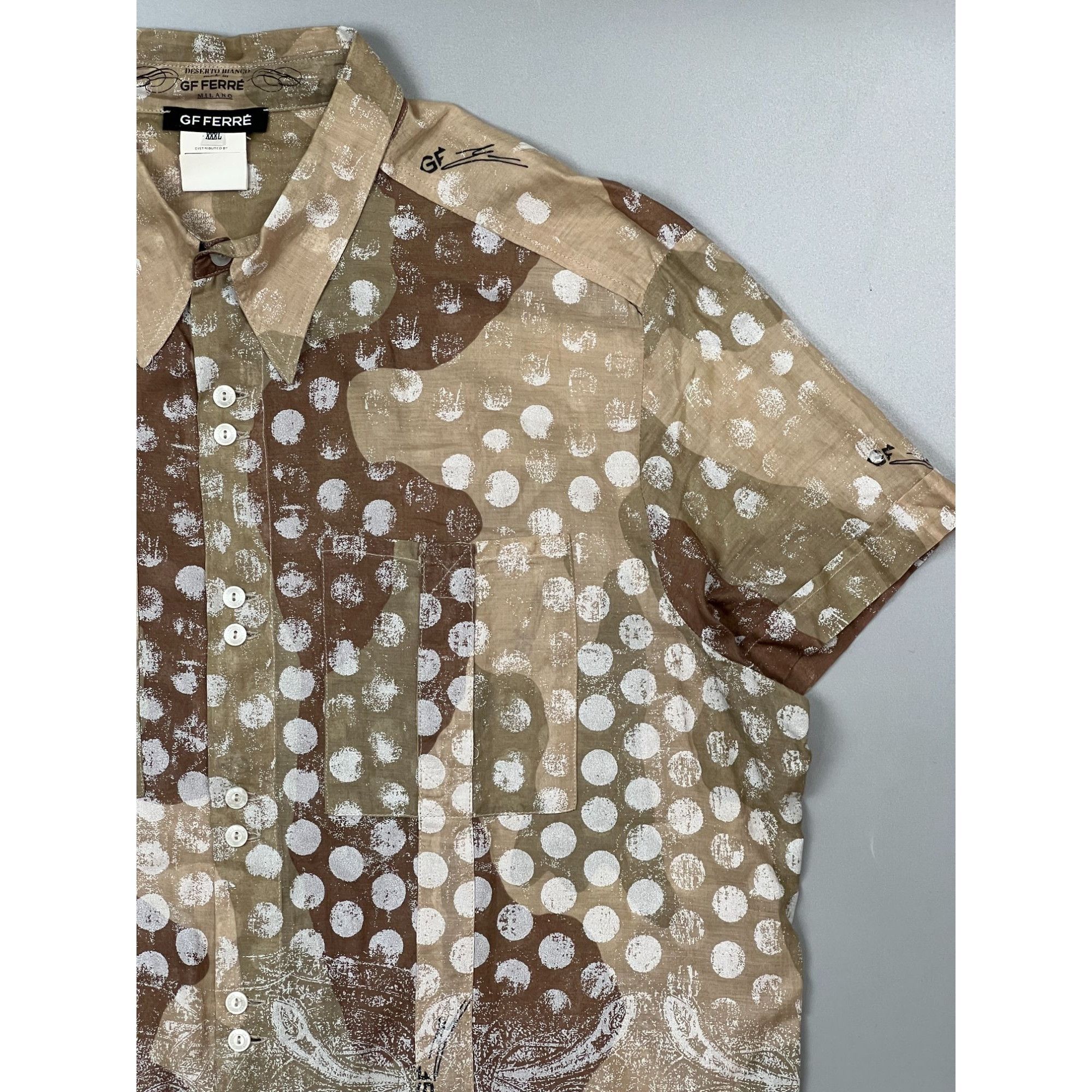 Gianfranco Ferre Men's Gianfranco Ferre Polka Dot Short Sleeve Shirt Size 3XL Size US XXL / EU 58 / 5 - 4 Thumbnail