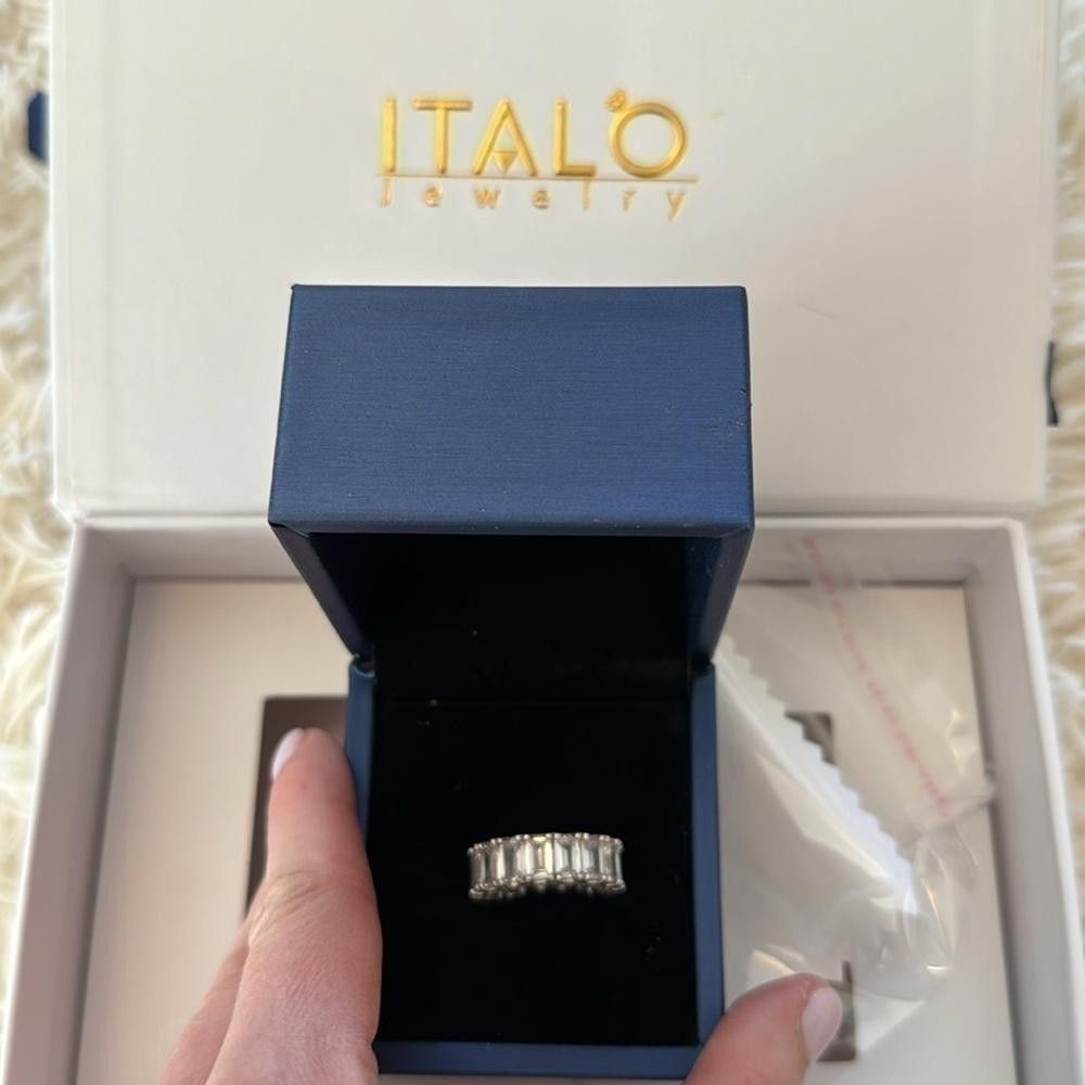 Designer Italo emerald ct sterling silver ring Size ONE SIZE - 2 Thumbnail