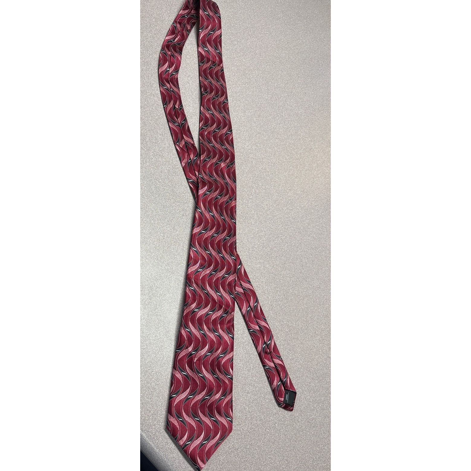 Other Palatina Red with Black and Silver Silk Tie Size ONE SIZE - 8 Thumbnail