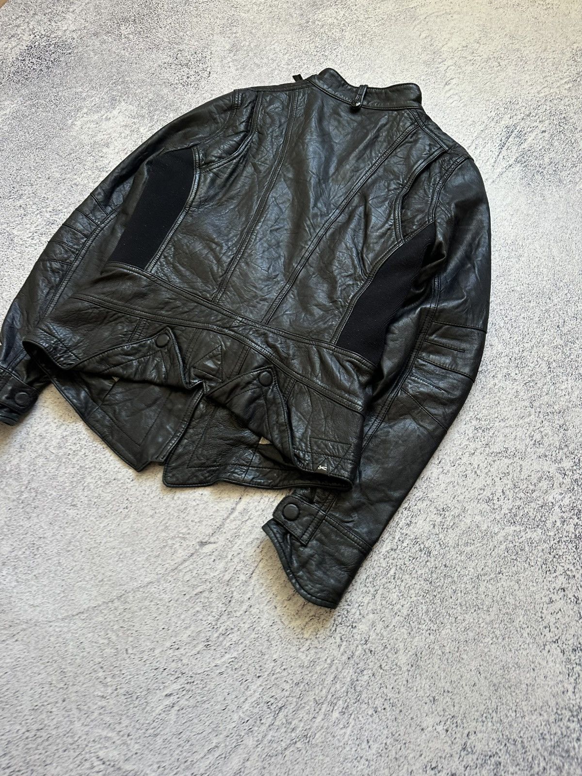 DENHAM Awant-garde Denham Leather Biker Jacket Rick Owens Style Y2K Size M / US 6-8 / IT 42-44 - 16 Thumbnail