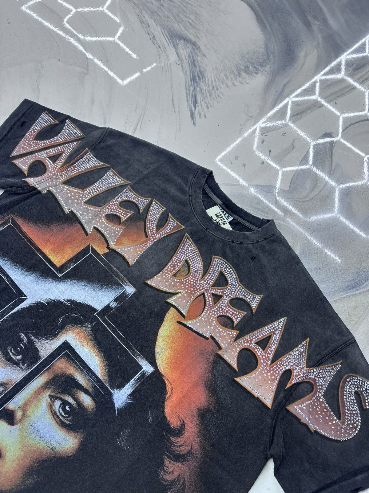 Vale Vale Damned Bling Rhinestone Tee Black Red Size L Size US L / EU 52-54 / 3 - 8 Thumbnail