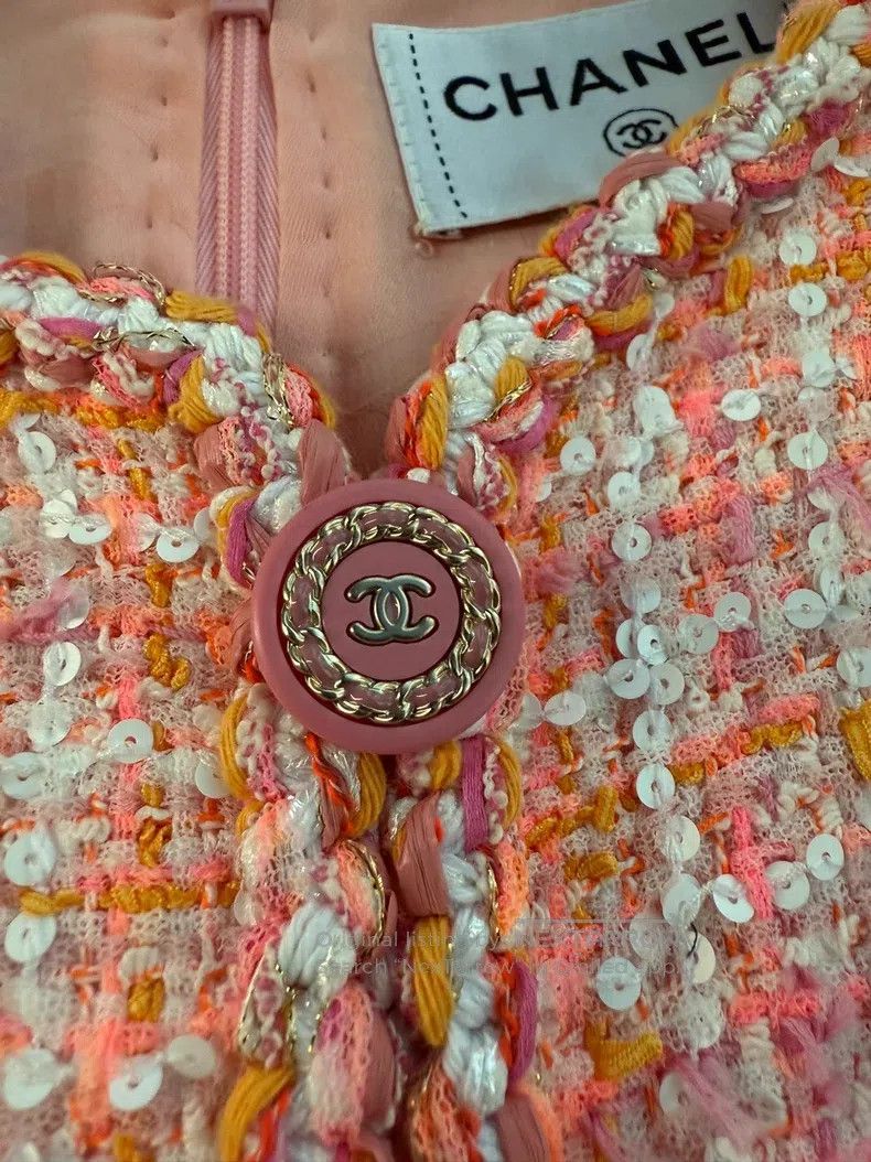 Chanel Chanel Cruise series orange sequin dress Size S / US 4 / IT 40 - 3 Thumbnail