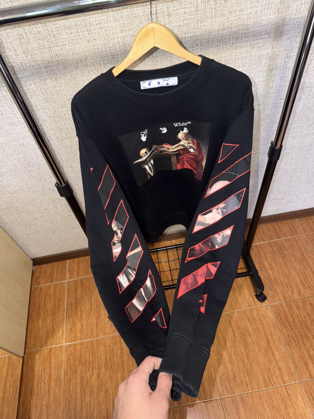 Off-White OFF WHITE CARAVAGGIO BLACK SWEATSHIRT Size US XL / EU 56 / 4 - 3 Thumbnail