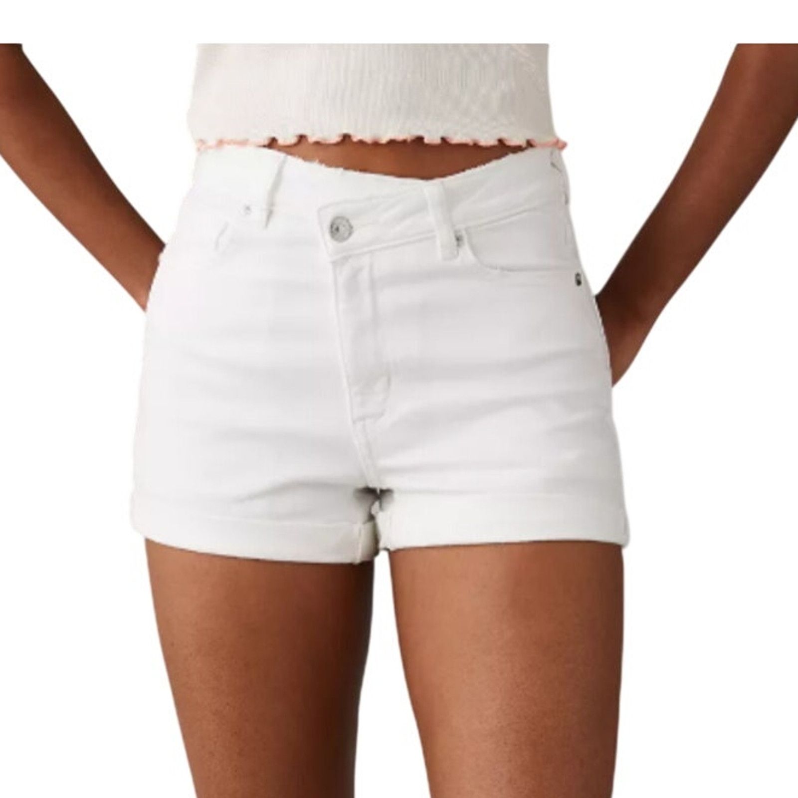 American Eagle Outfitters New American Eagle Womens Size 8 White Short Denim Shorts Size 30" / US 8 / IT 44 - 1 Thumbnail