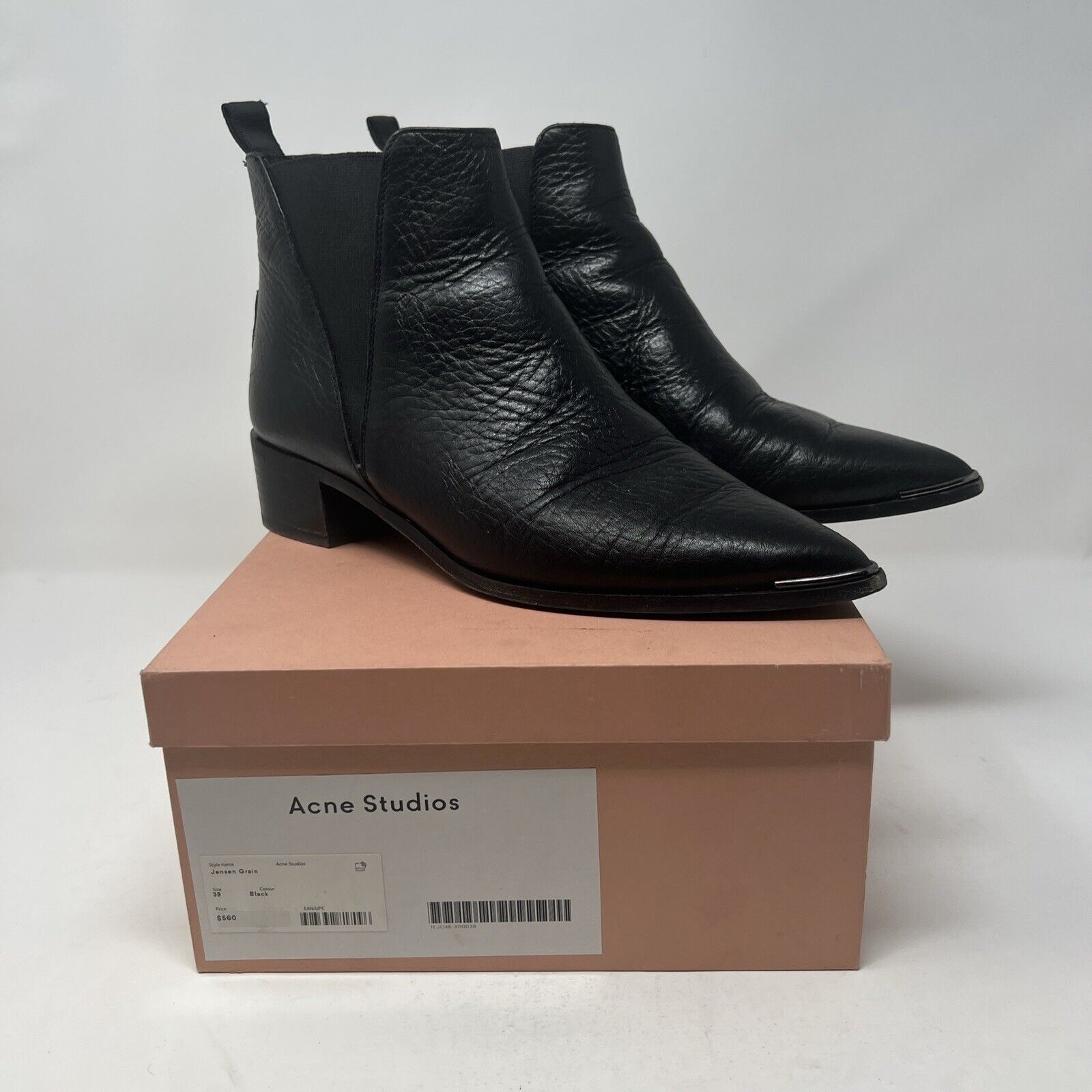 Acne Studios Acne Studios Jensen Boots In Grain Leather Size 39 Black Size US 8 / IT 38 - 1 Thumbnail