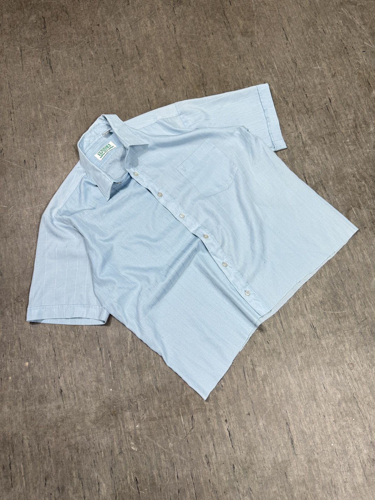 Other ᶠᵃⁿᶜʸᵍᵘʸBOXY Trashed Shirt Vintage Cropped Button Up 90s 80 Size US M / EU 48-50 / 2 - 1 Thumbnail