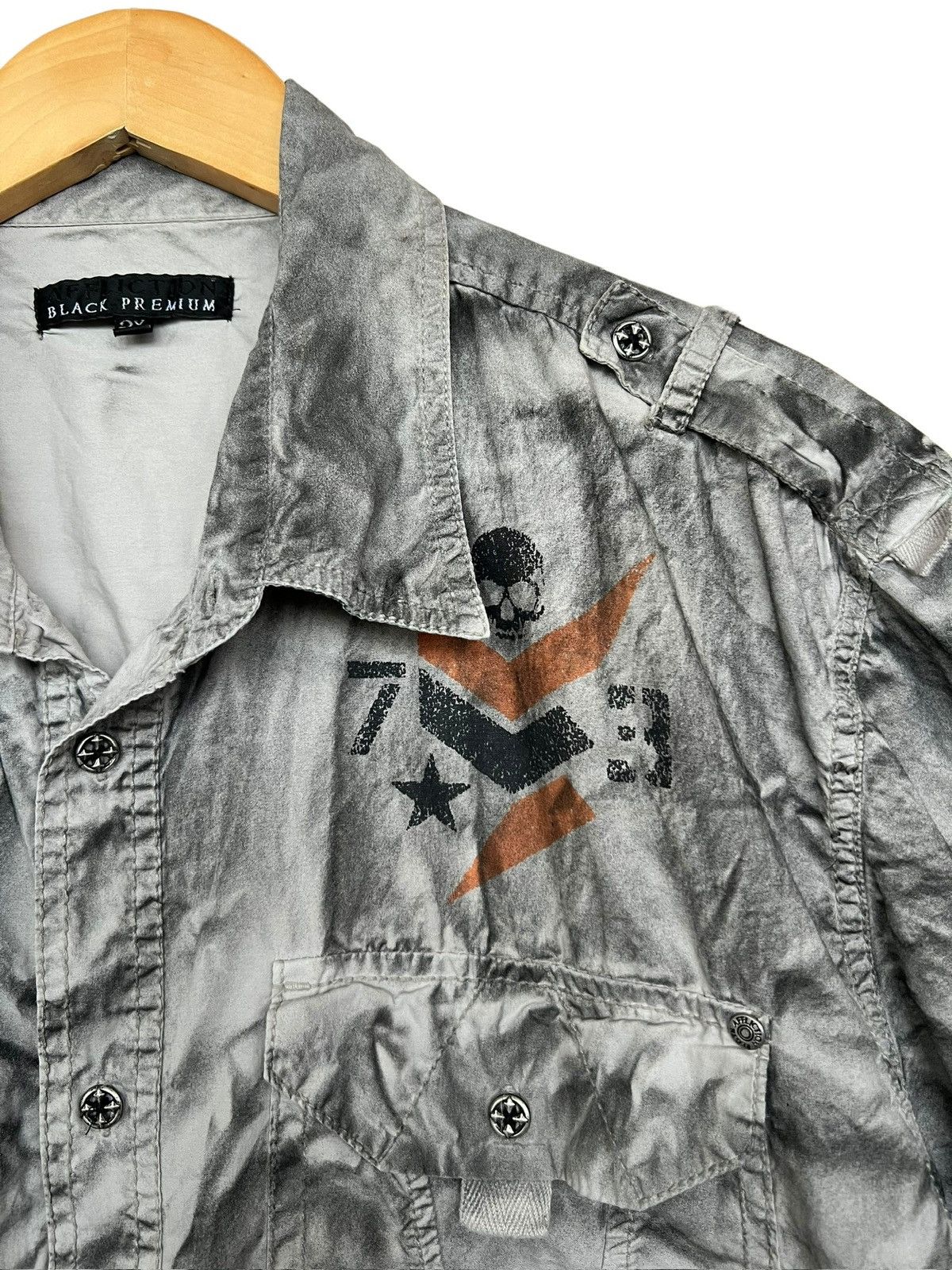 Affliction Affliction Bones Allover Backhit Goth Punk Button Up Shirt Size US XL / EU 56 / 4 - 7 Thumbnail