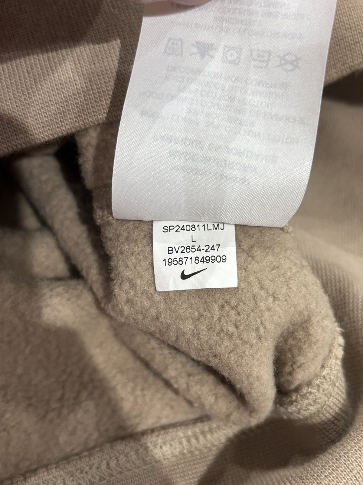 Nike Nike Fleece Pullover Hoodie Khaki Brown Size: L Size US L / EU 52-54 / 3 - 7 Thumbnail