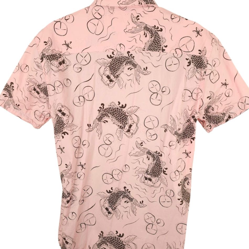 Vintage Koi Fish Shirt Five Points Mens Size L Pink All Over Print Slim Fit Button-Down Collared Short Sleeve Vintage: No Size US L / EU 52-54 / 3 - 4 Thumbnail
