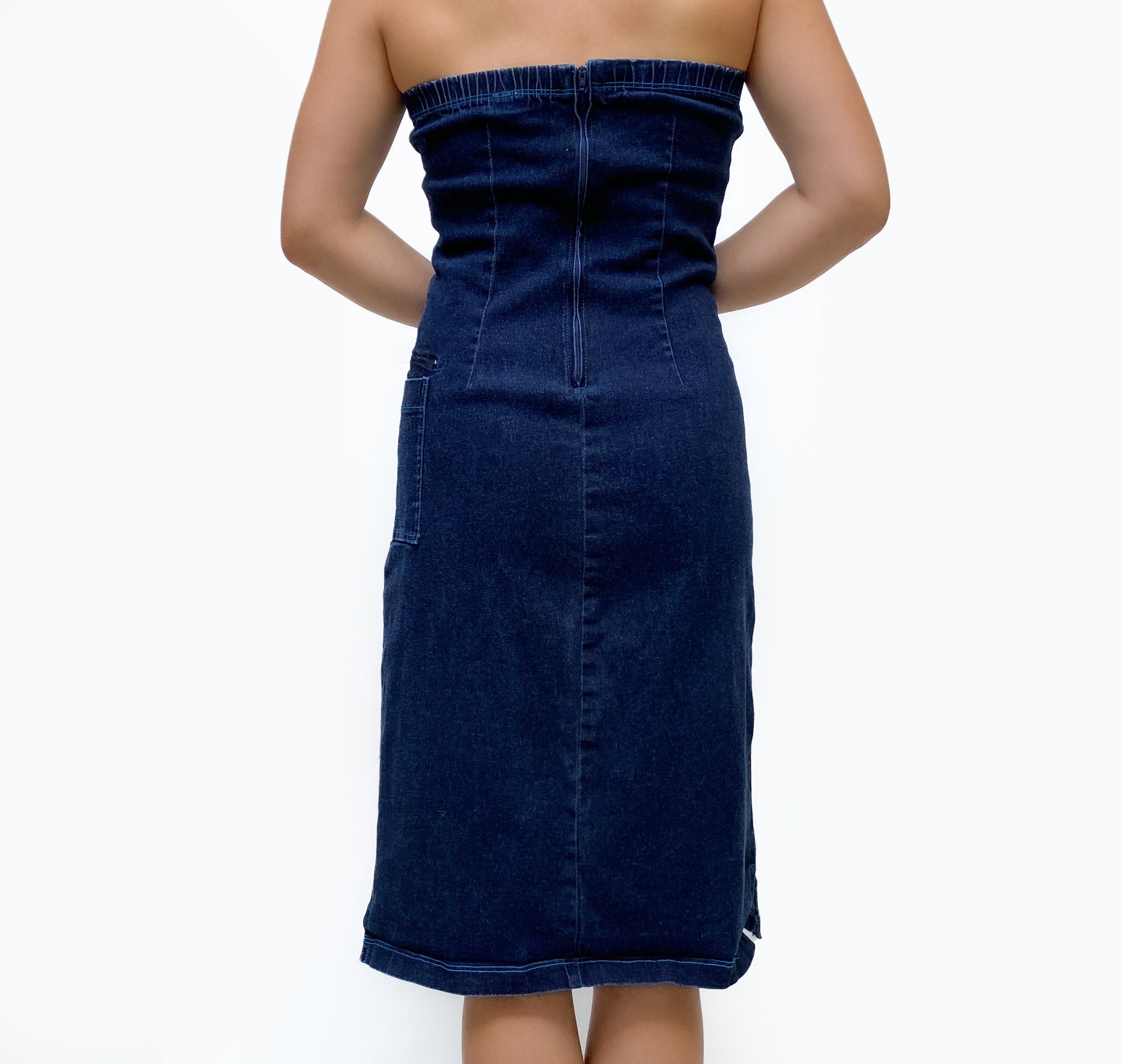 Vintage Vintage Denim Tube Dress Size M / US 6-8 / IT 42-44 - 3 Thumbnail