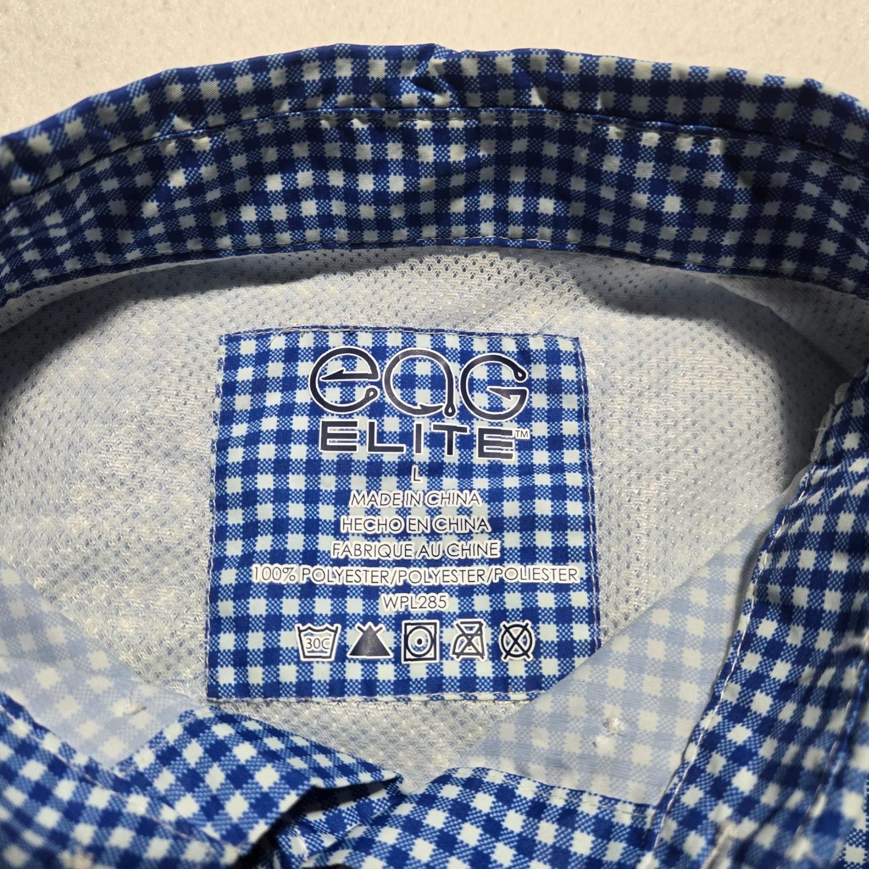 Vintage EAG Elite Shirt Button-Up Check Blue Long Sleeve L Men's Size US L / EU 52-54 / 3 - 3 Thumbnail