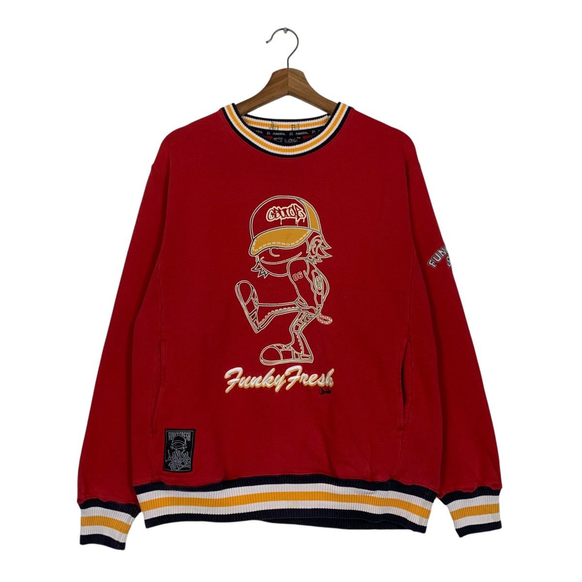 Japanese Brand FUNKY FRESH Style Embroidered Crewneck Sweatshirt #3628-C166 Size US M / EU 48-50 / 2 - 1 Thumbnail