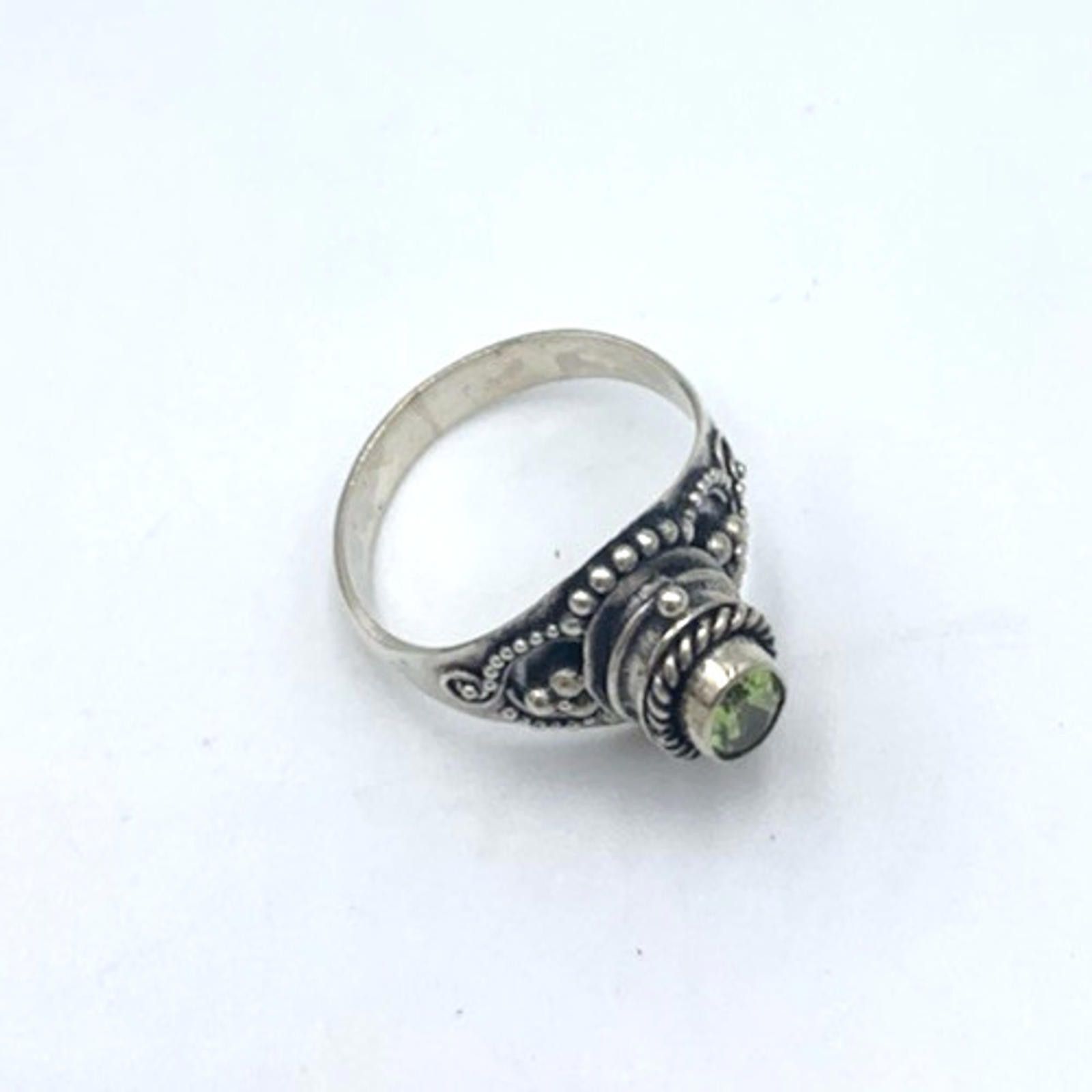 Other Art Deco Style Peridot Poison Pill Box Sterling Silver Ring Size ONE SIZE - 5 Thumbnail