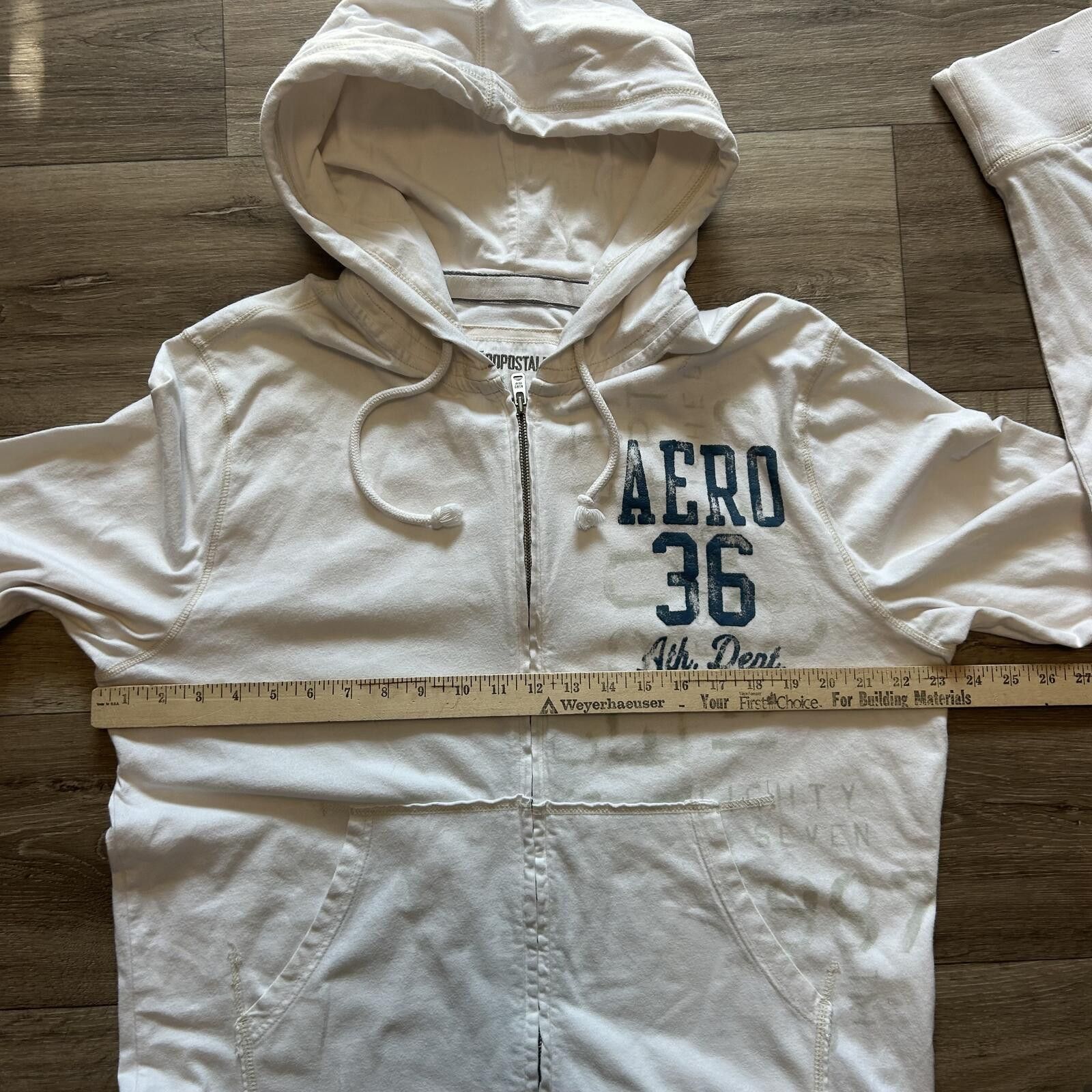 Aeropostale Sick Y2k Aeropostale Aero White Zip-Up Hoodie size XL Size US XL / EU 56 / 4 - 5 Thumbnail
