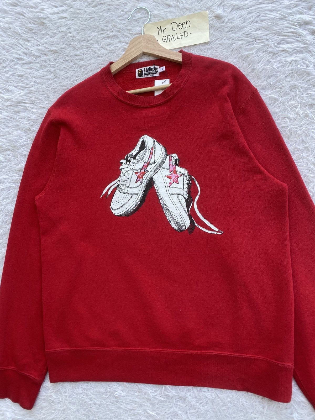 Bape Rare BAPE Camo Bapesta Crewneck Red Sweater Size US XL / EU 56 / 4 - 6 Thumbnail