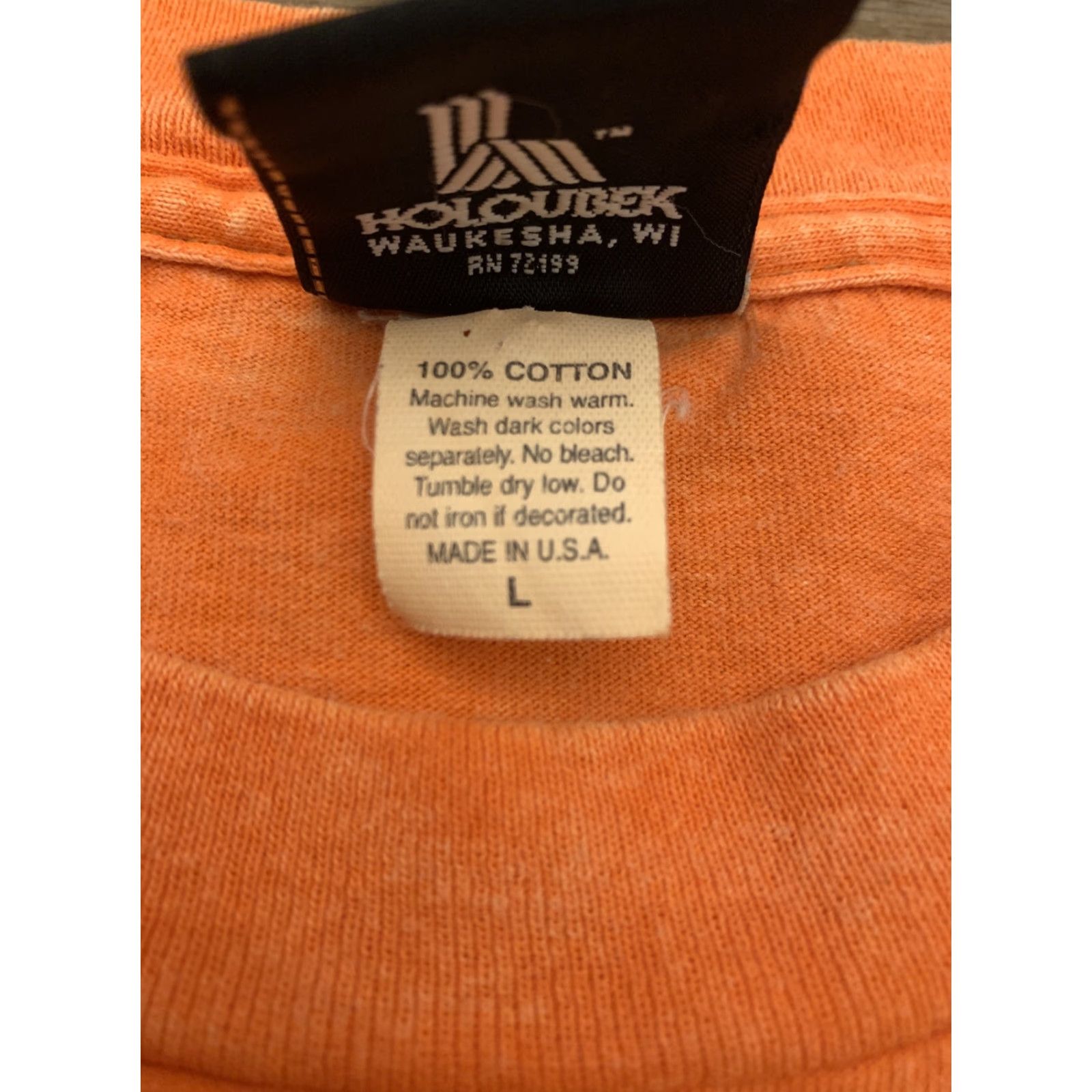 Harley Davidson VINTAGE Harley-Davidson Shirt Durango CO USA Stone Wash Orange Large T-Shirt Men Size L Size US L / EU 52-54 / 3 - 4 Thumbnail