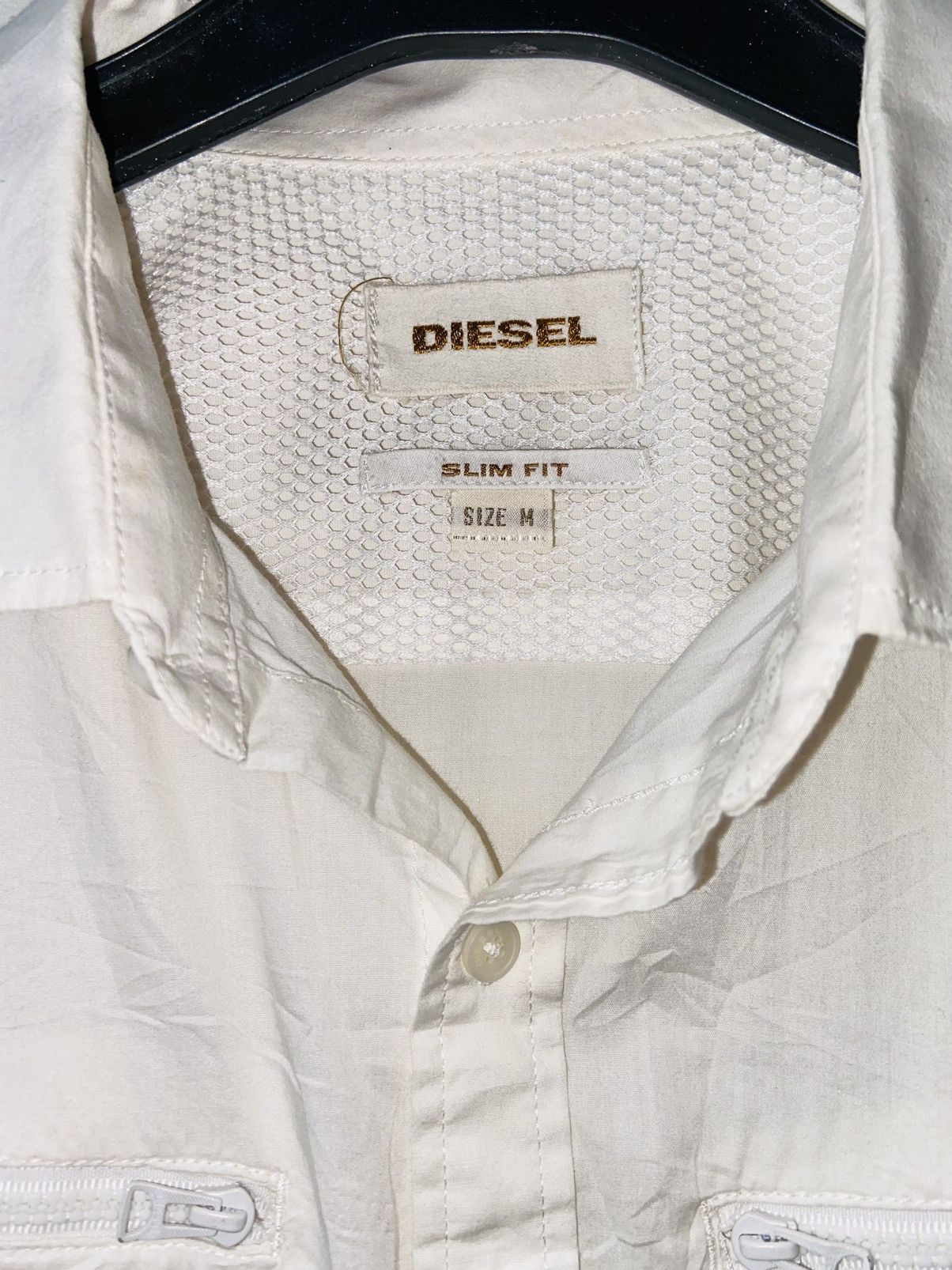 DIESEL White Shirt Slim Fit Size M