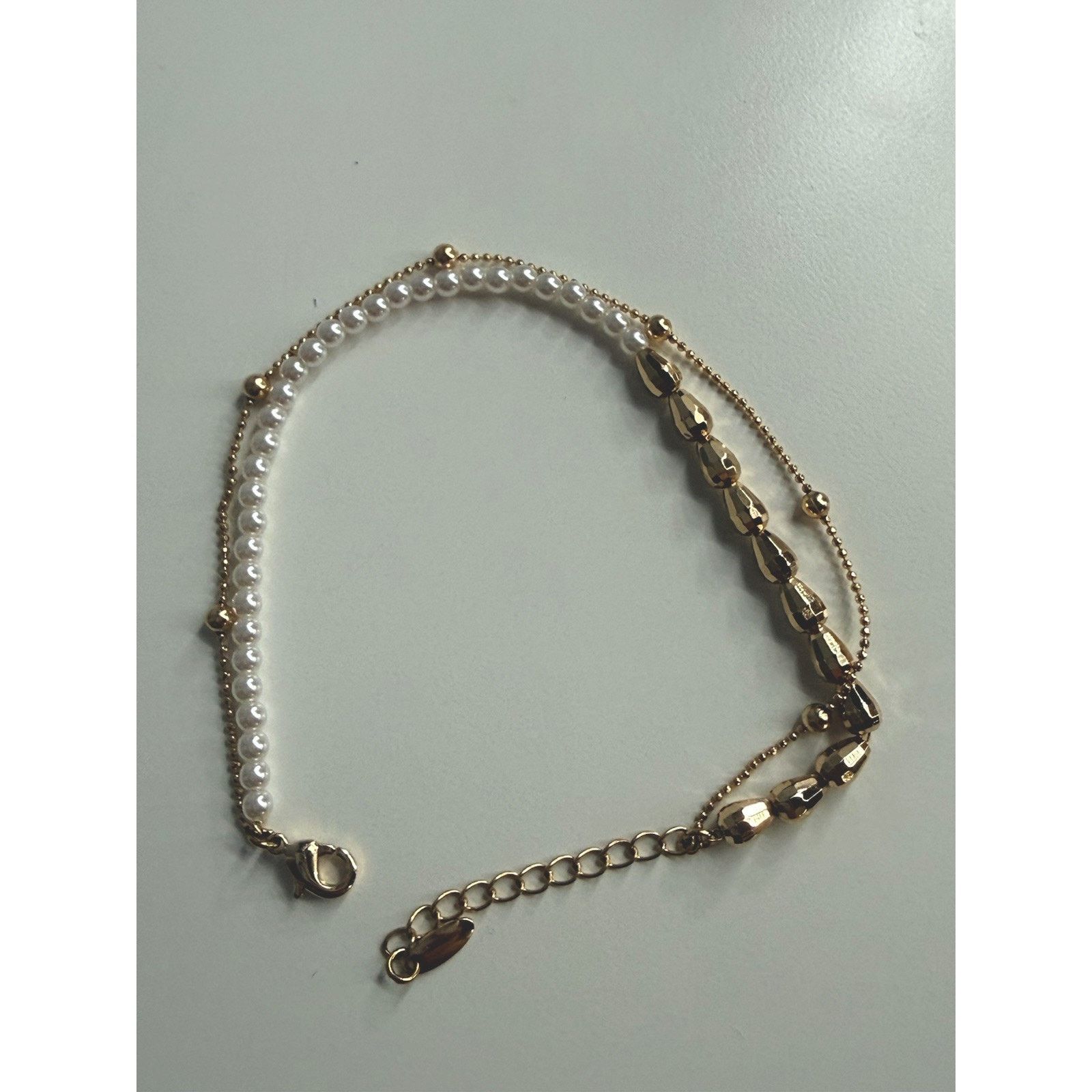 & Other Stories Double Gold Plated Bracelet with Pearls Size ONE SIZE - 4 Thumbnail