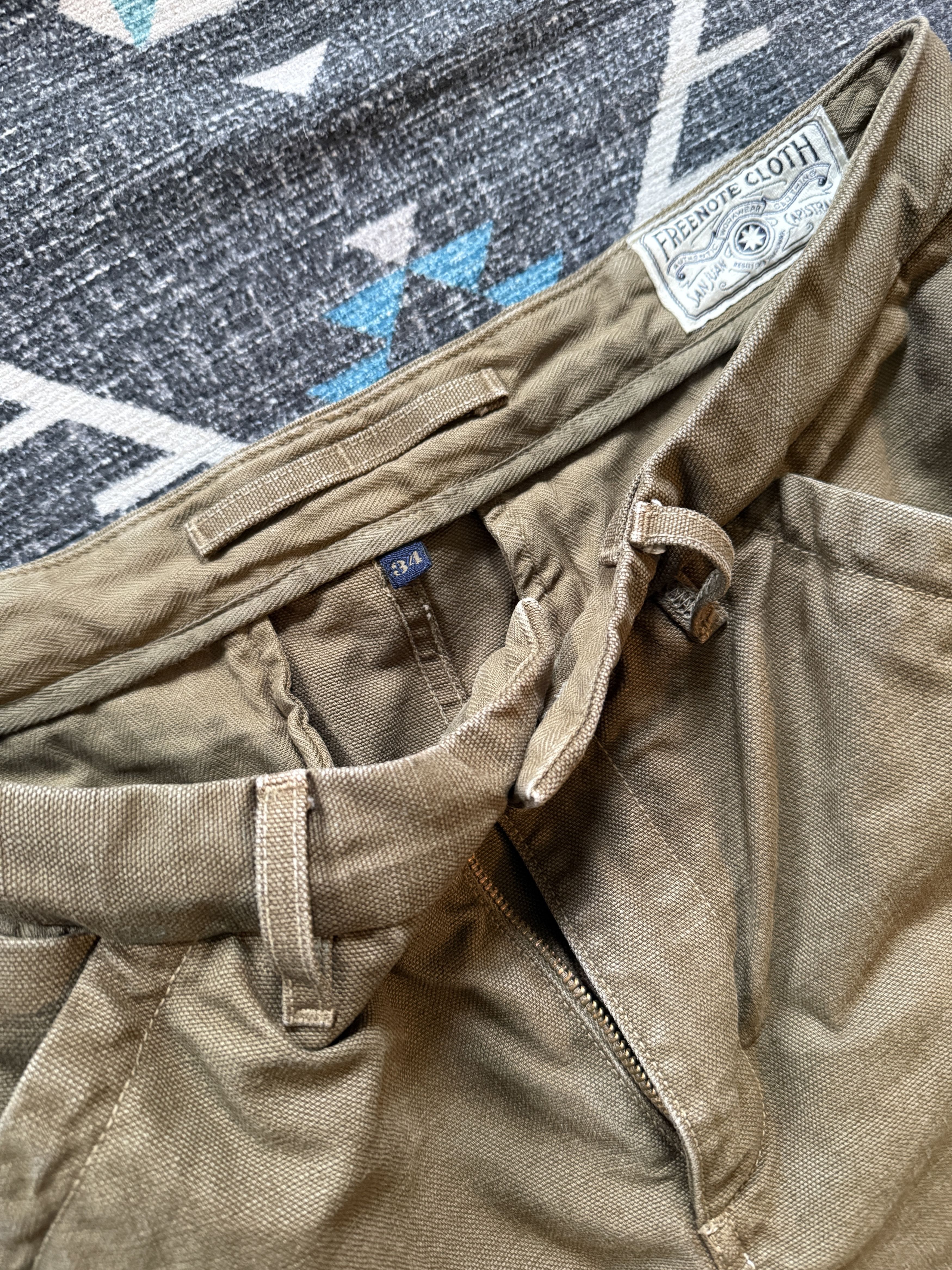 Freenote Cloth Workers Chino - Slim Fit - 14oz Slub - Army Green Size US 34 / EU 50 - 2 Thumbnail